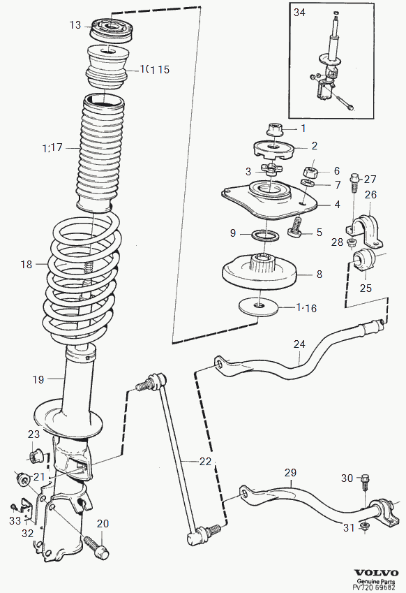 Volvo 30647995 - Stiepnis / Atsaite, Stabilizators ps1.lv