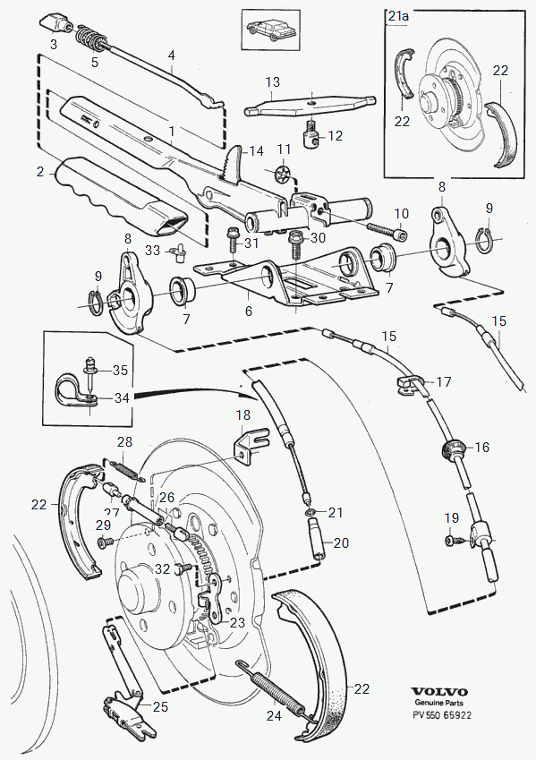 Volvo 3516881 - Bremžu loku kompl., Stāvbremze ps1.lv