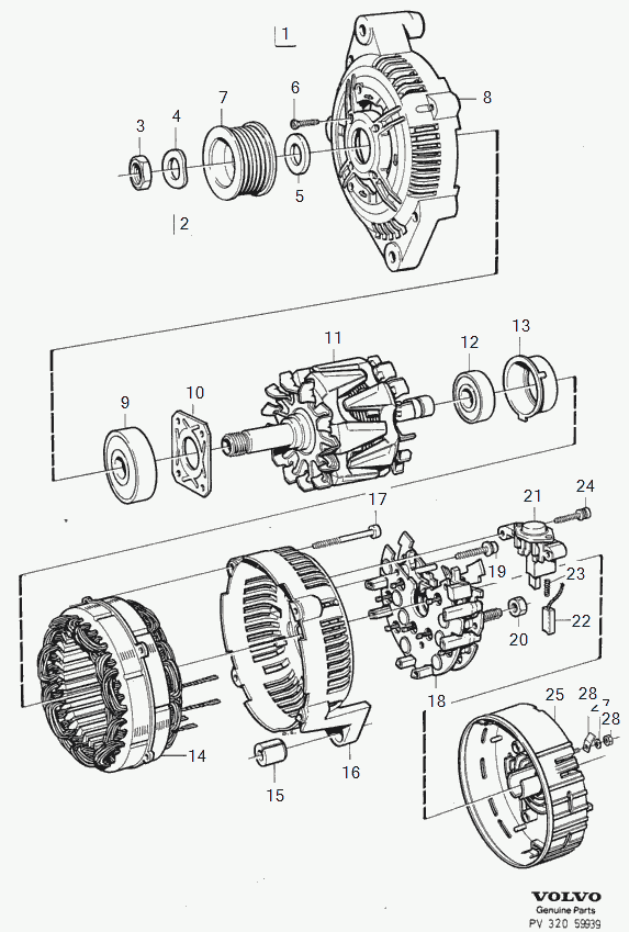 Volvo 3544572 - Ogļu sukas, Ģenerators ps1.lv