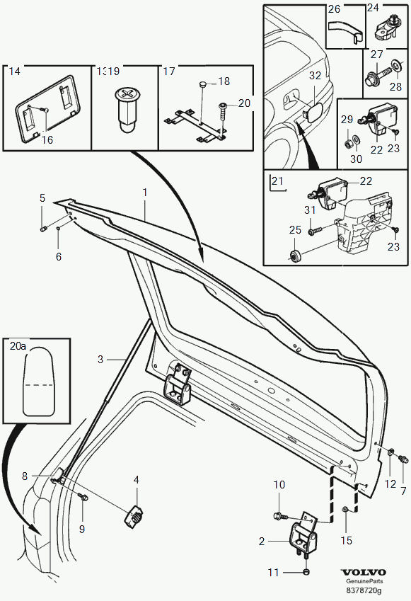 Volvo 30803472 - Gāzes atspere, Bagāžas / Kravas nodalījuma vāks ps1.lv