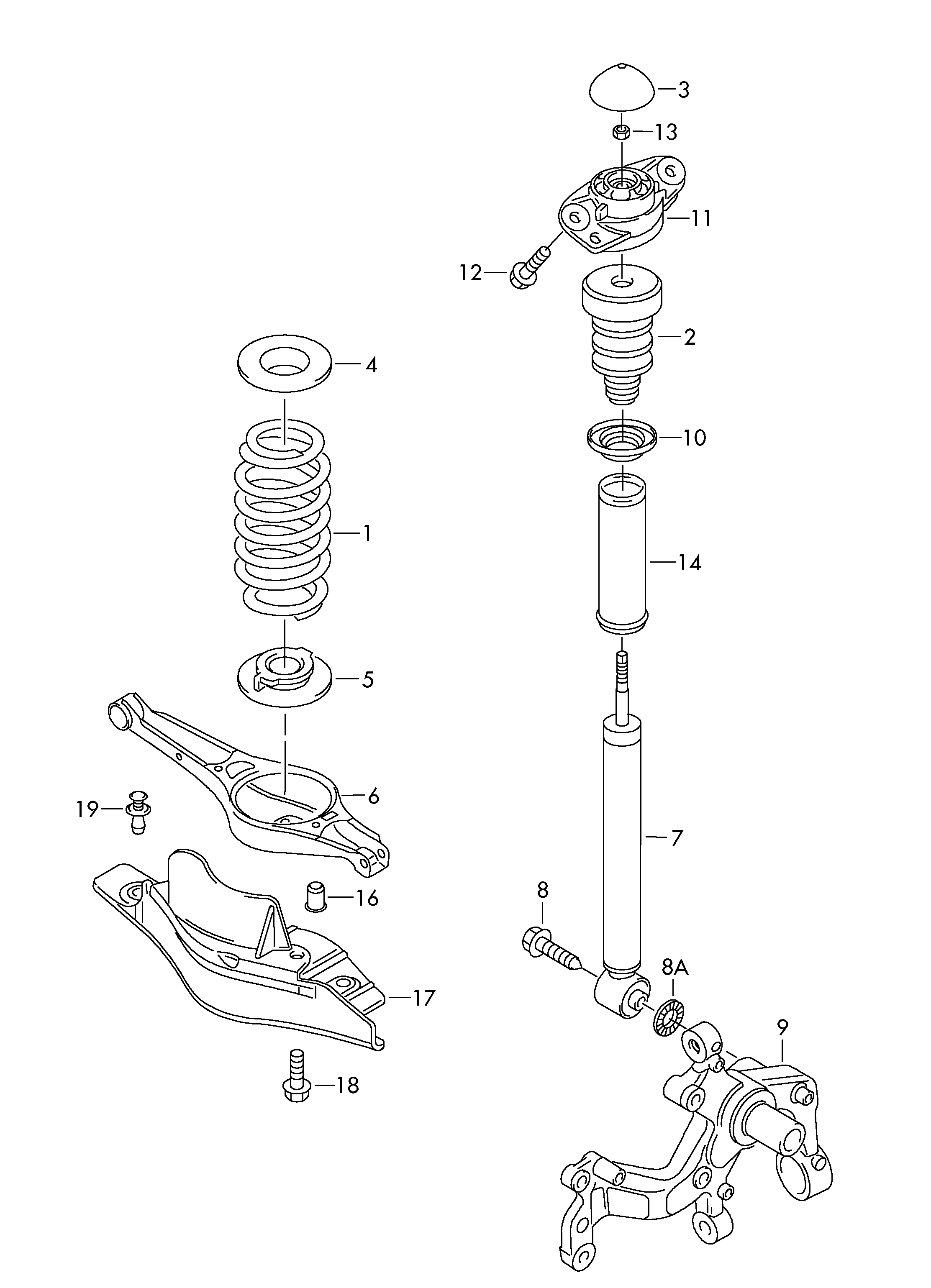 AUDI 1T0 511 359 - Gājiena ierobežotājs, Atsperojums ps1.lv