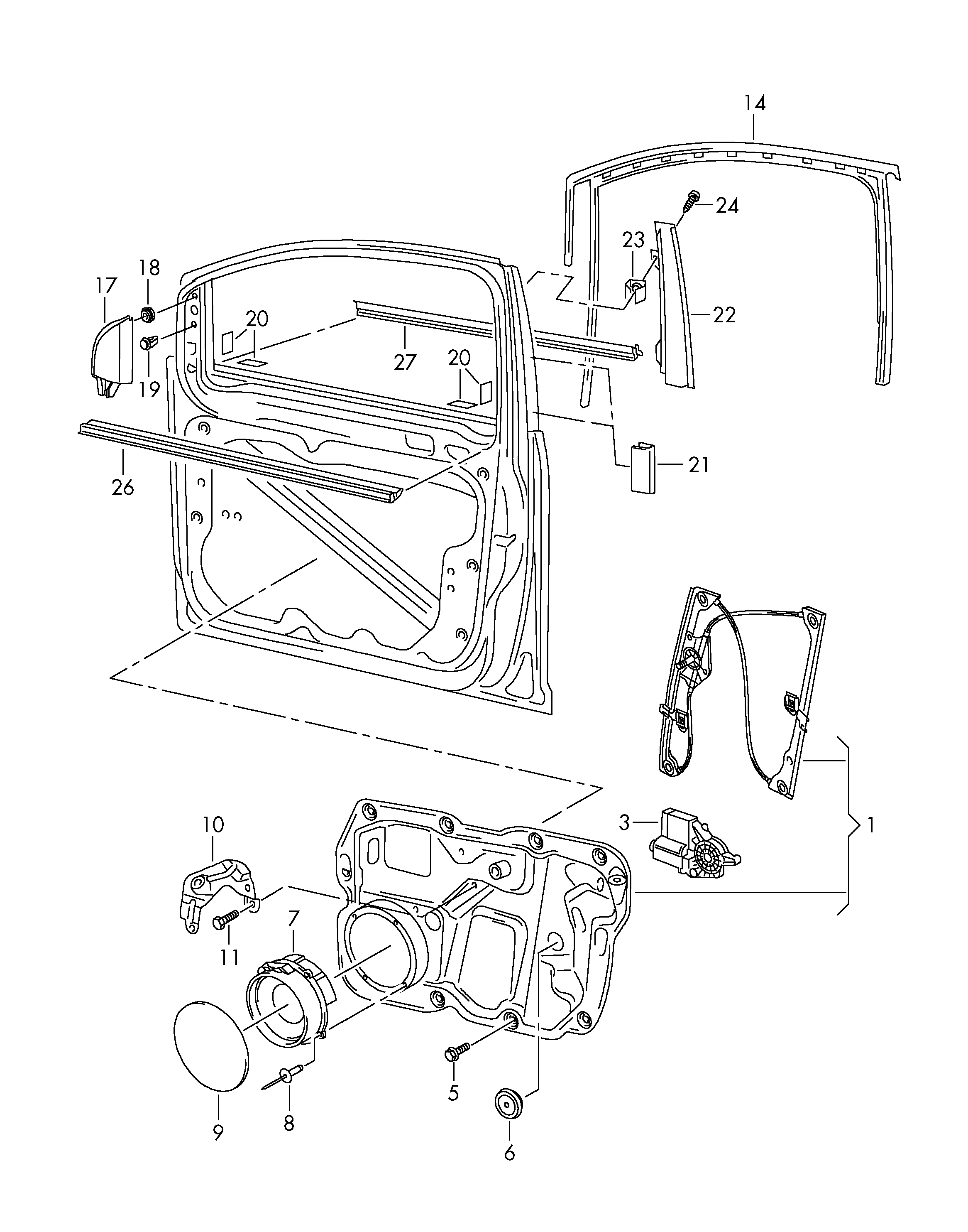 VW 1T1 837 461 B - Stikla pacelšanas mehānisms ps1.lv