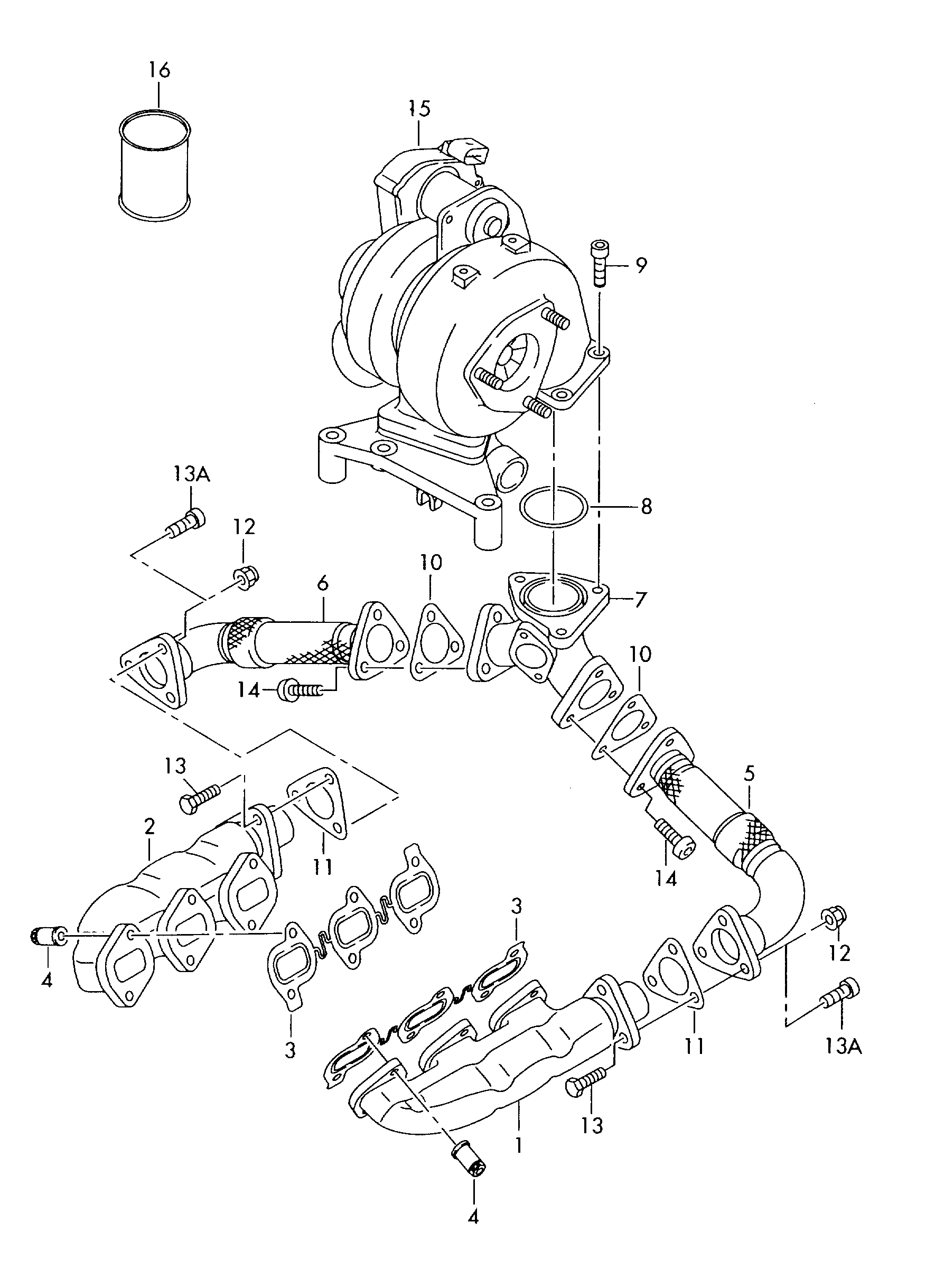 VW 059 131 599 A - Blīve, Izplūdes caurule ps1.lv