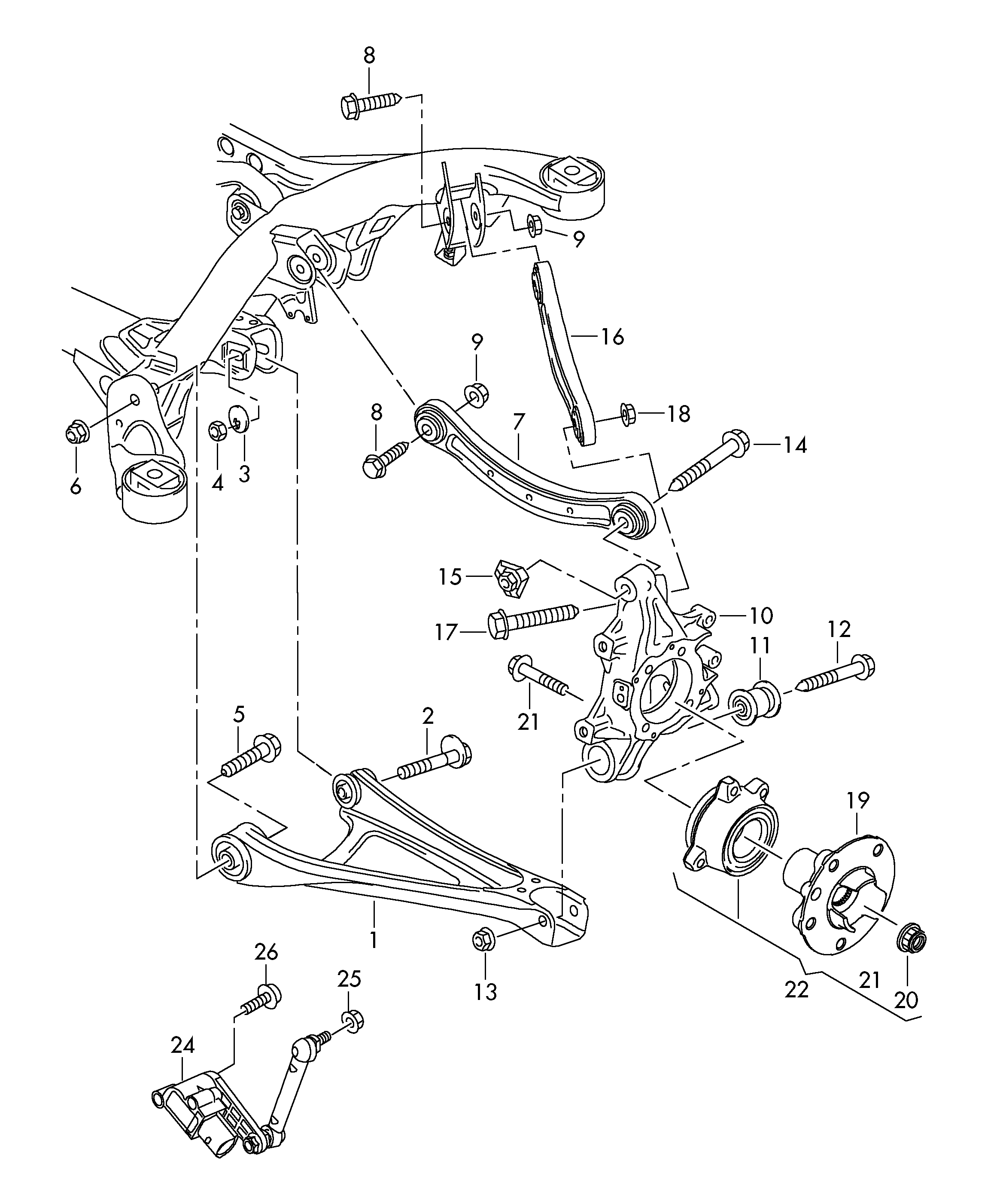 Skoda 7L0505323A - Neatkarīgās balstiekārtas svira, Riteņa piekare ps1.lv