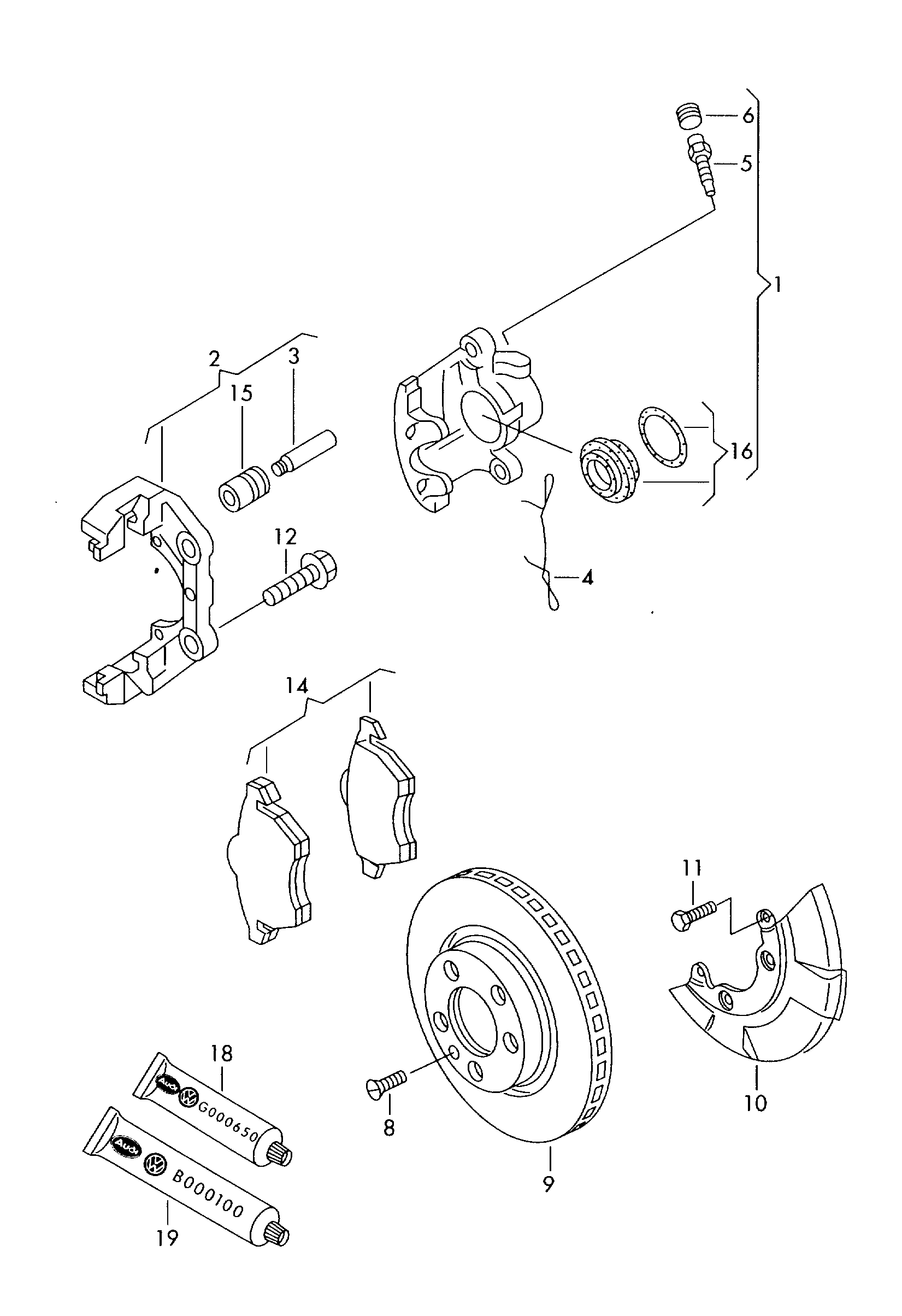 AUDI 4B0698151J - Bremžu uzliku kompl., Disku bremzes ps1.lv