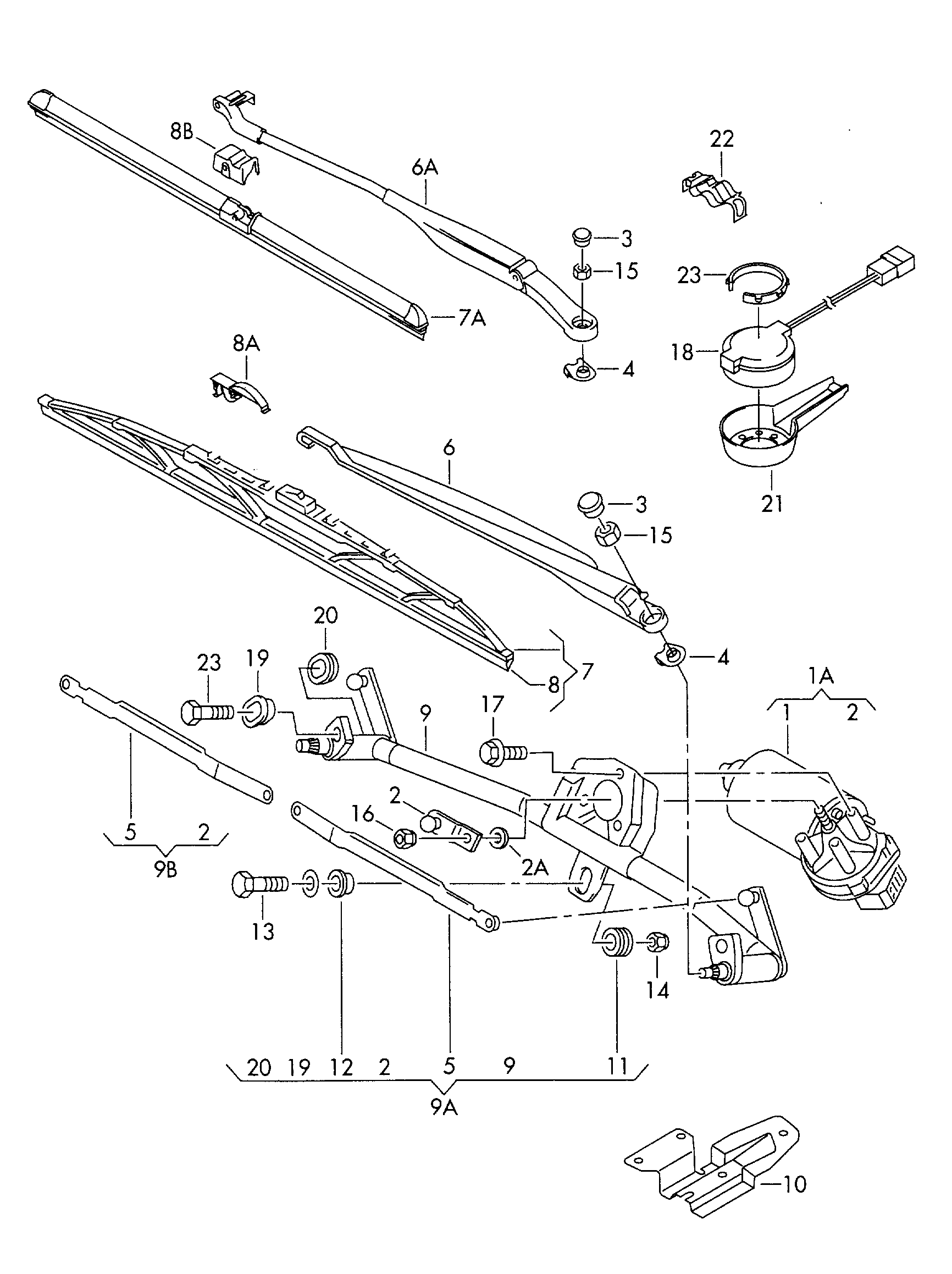 VAG 3B0 998 002 B - Stikla tīrītāja slotiņa ps1.lv