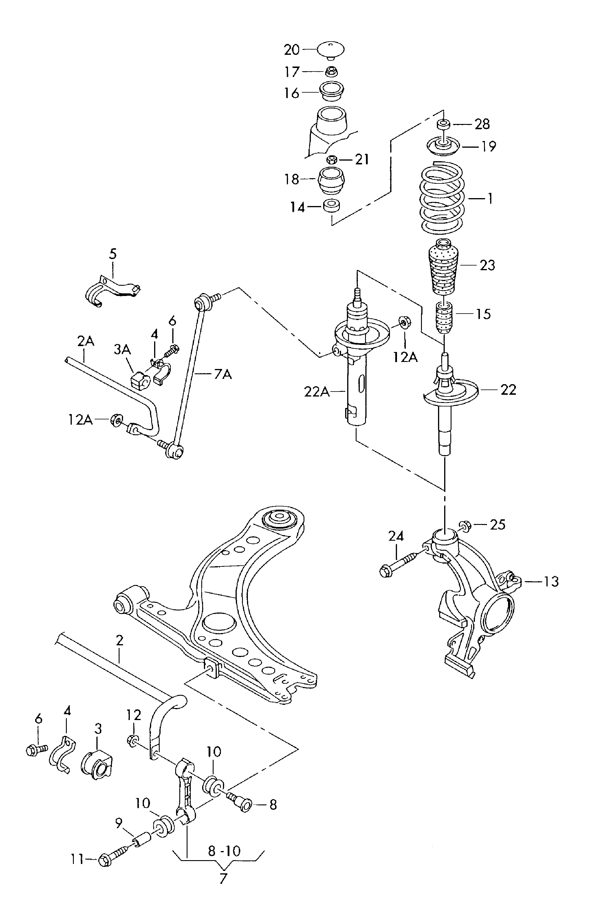 VAG 1J0 411 305 E - Neatkarīgās balstiekārtas svira, Riteņa piekare ps1.lv