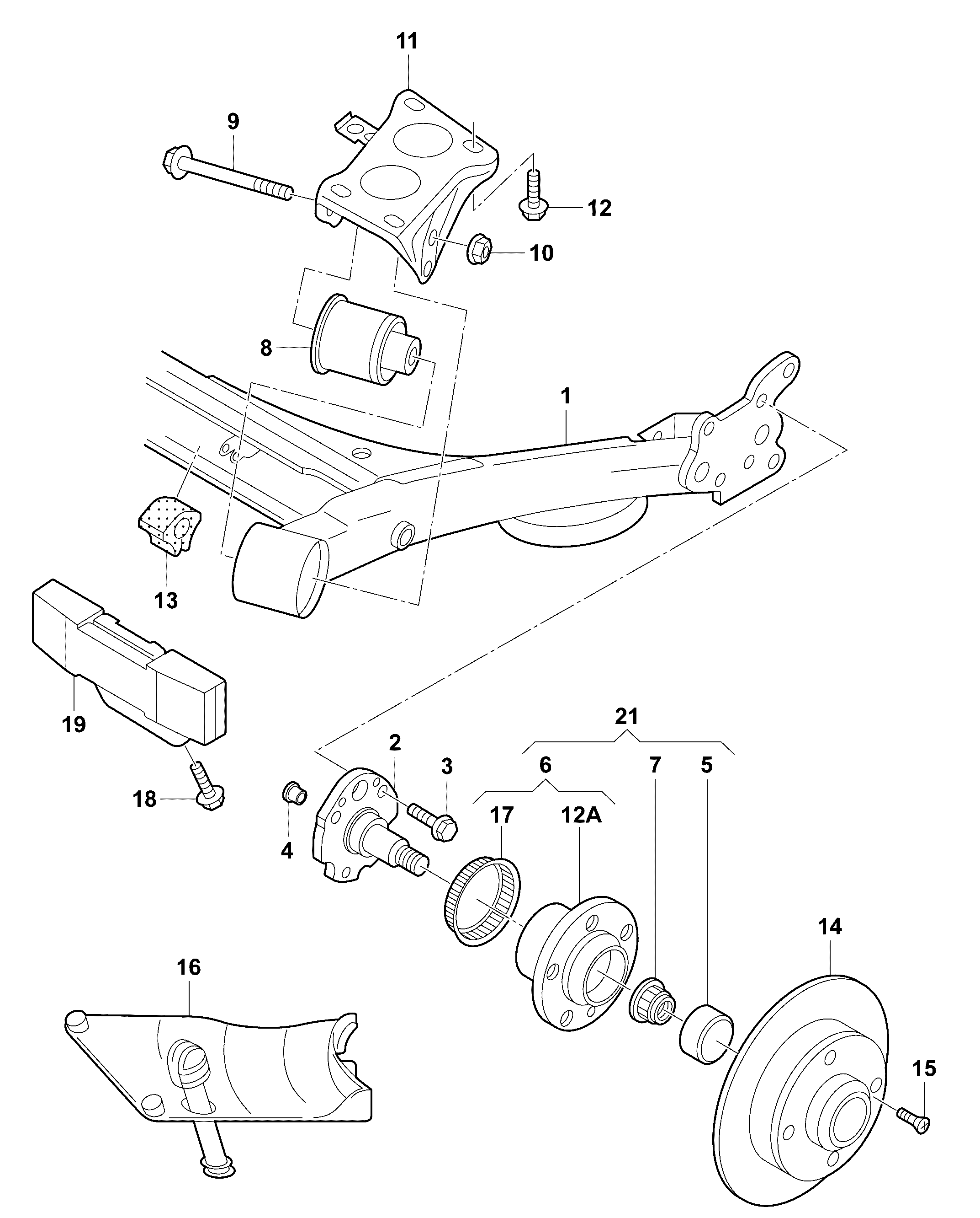 VW 1J0 511 423 - Bukse, Stabilizators ps1.lv