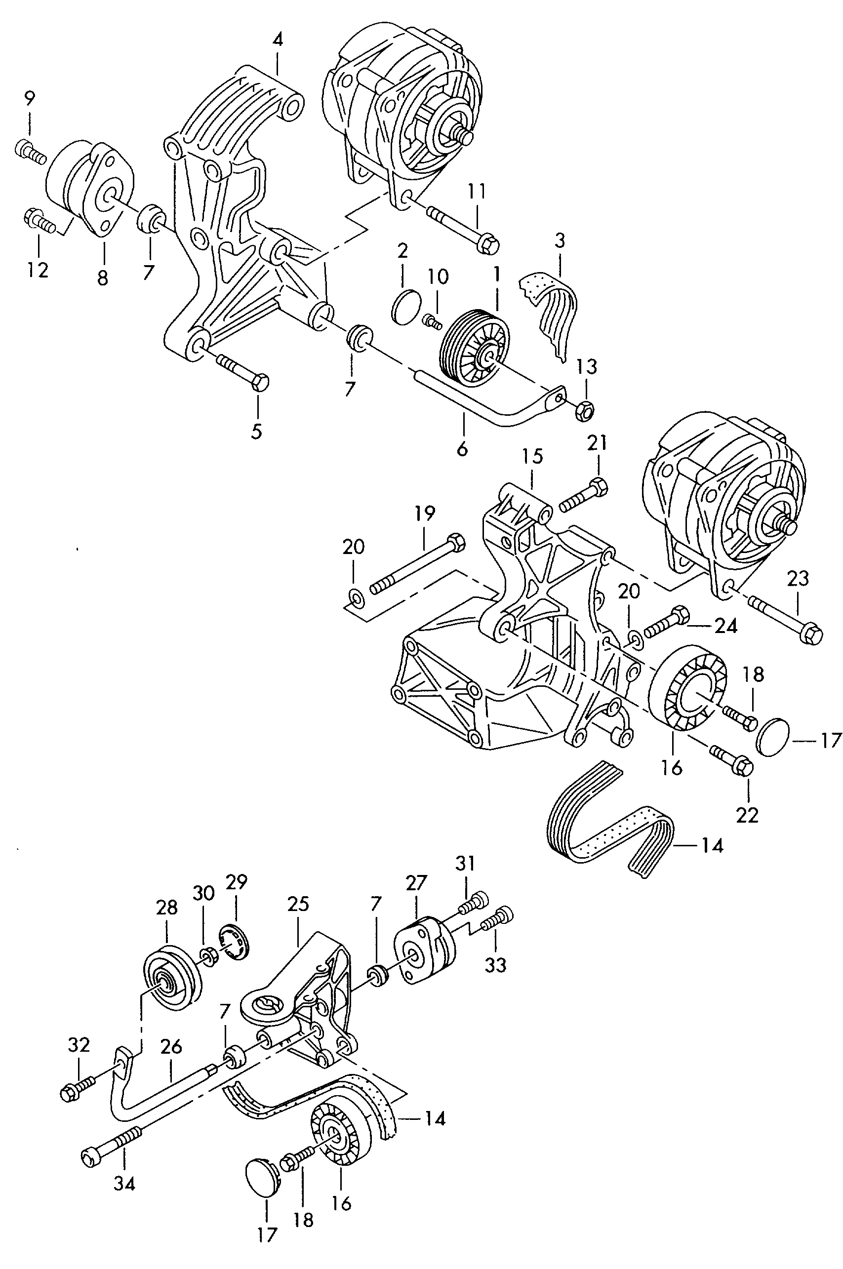 AUDI N  0147404 - Siksnas spriegotājs, Ķīļsiksna ps1.lv