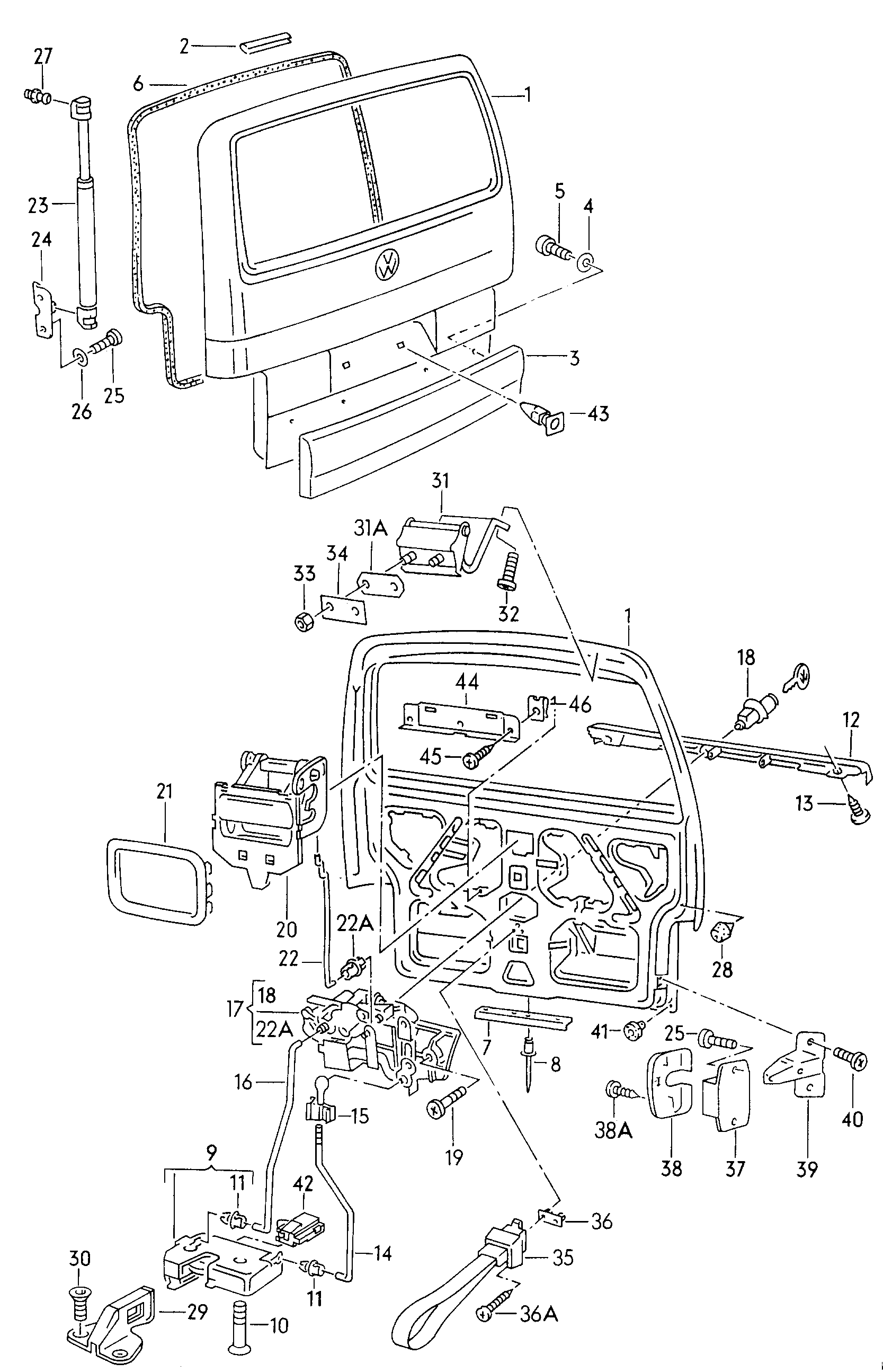 VW 7D0 829 331D - Gāzes atspere, Bagāžas / Kravas nodalījuma vāks ps1.lv