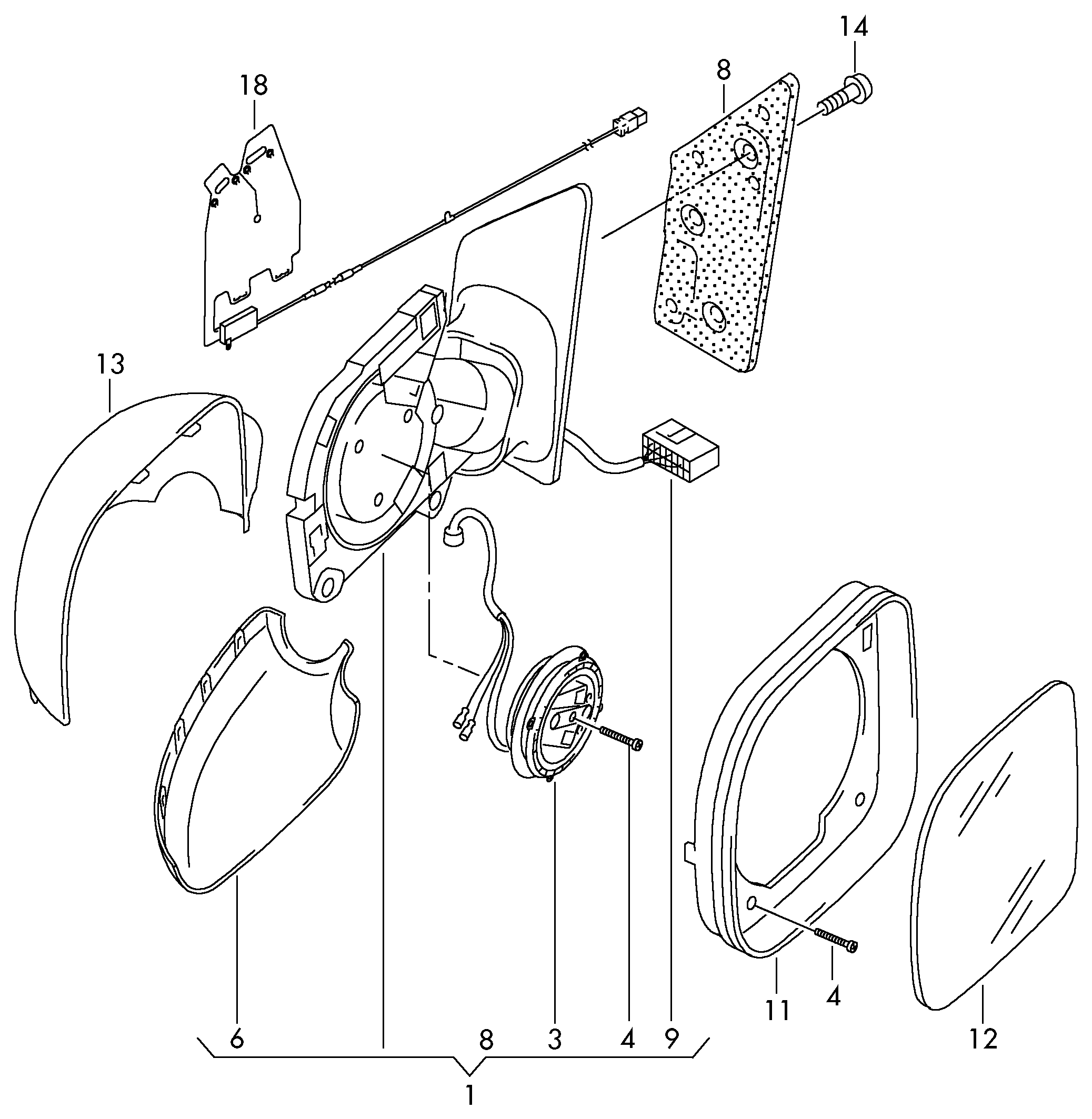 VW 7H1 857 527 A - Ārējais atpakaļskata spogulis, Vadītāja kabīne ps1.lv