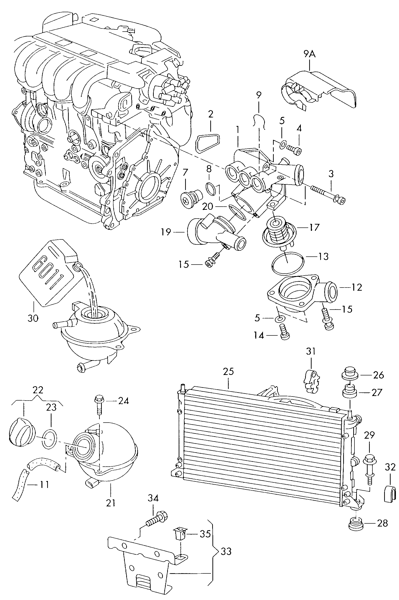 VW 021 121 117 A - Dzesēšanas šķidruma flancis ps1.lv