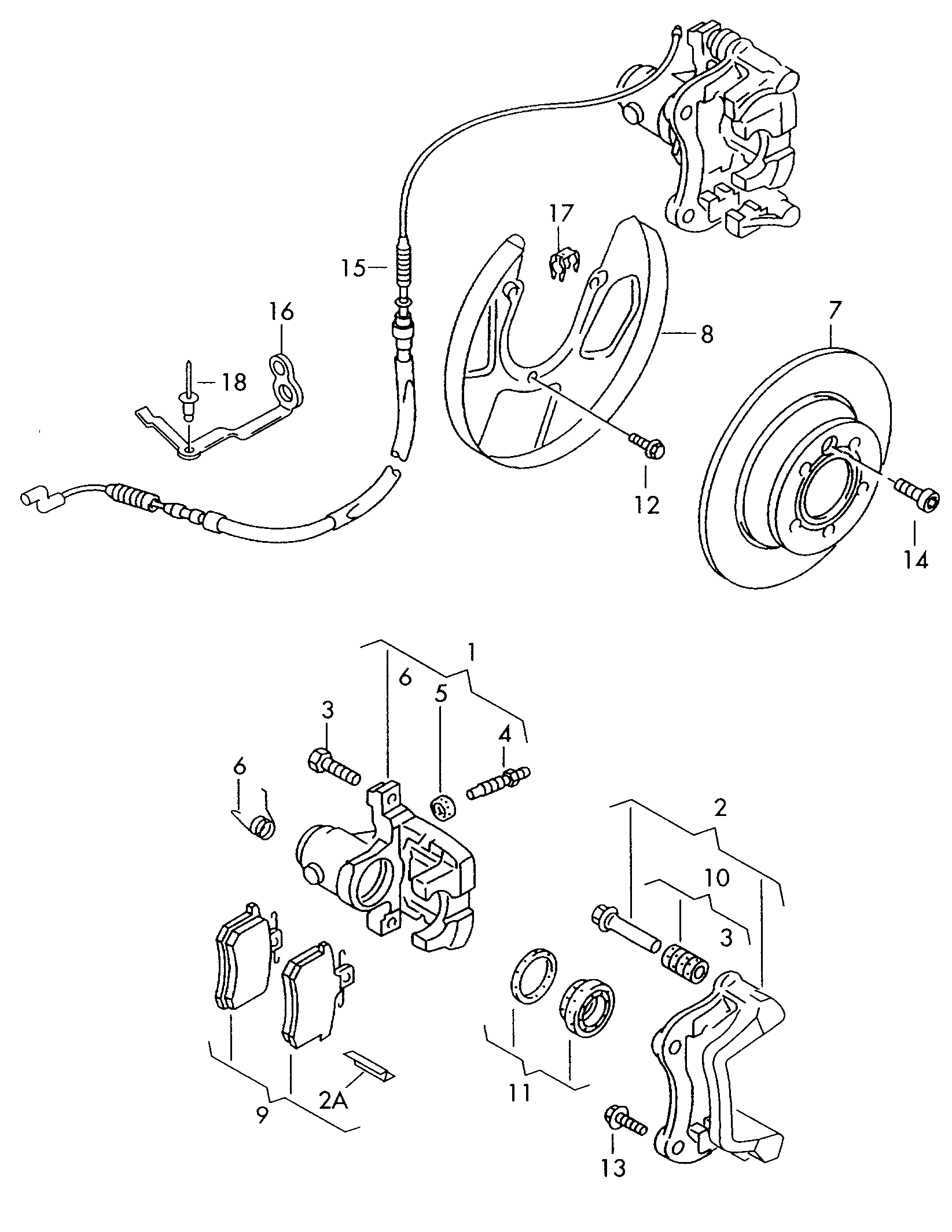 AUDI 7D0615423B - Remkomplekts, Bremžu suports ps1.lv