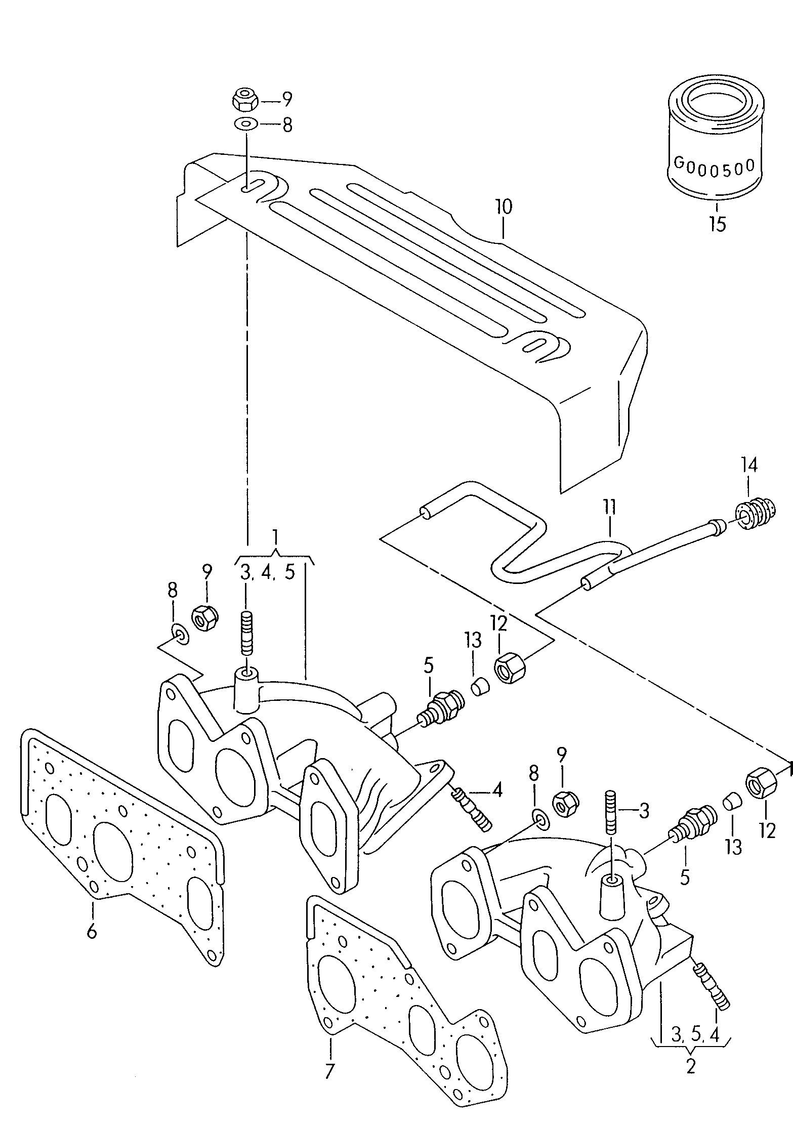 VAG 021253039E - Blīve, Izplūdes kolektors ps1.lv