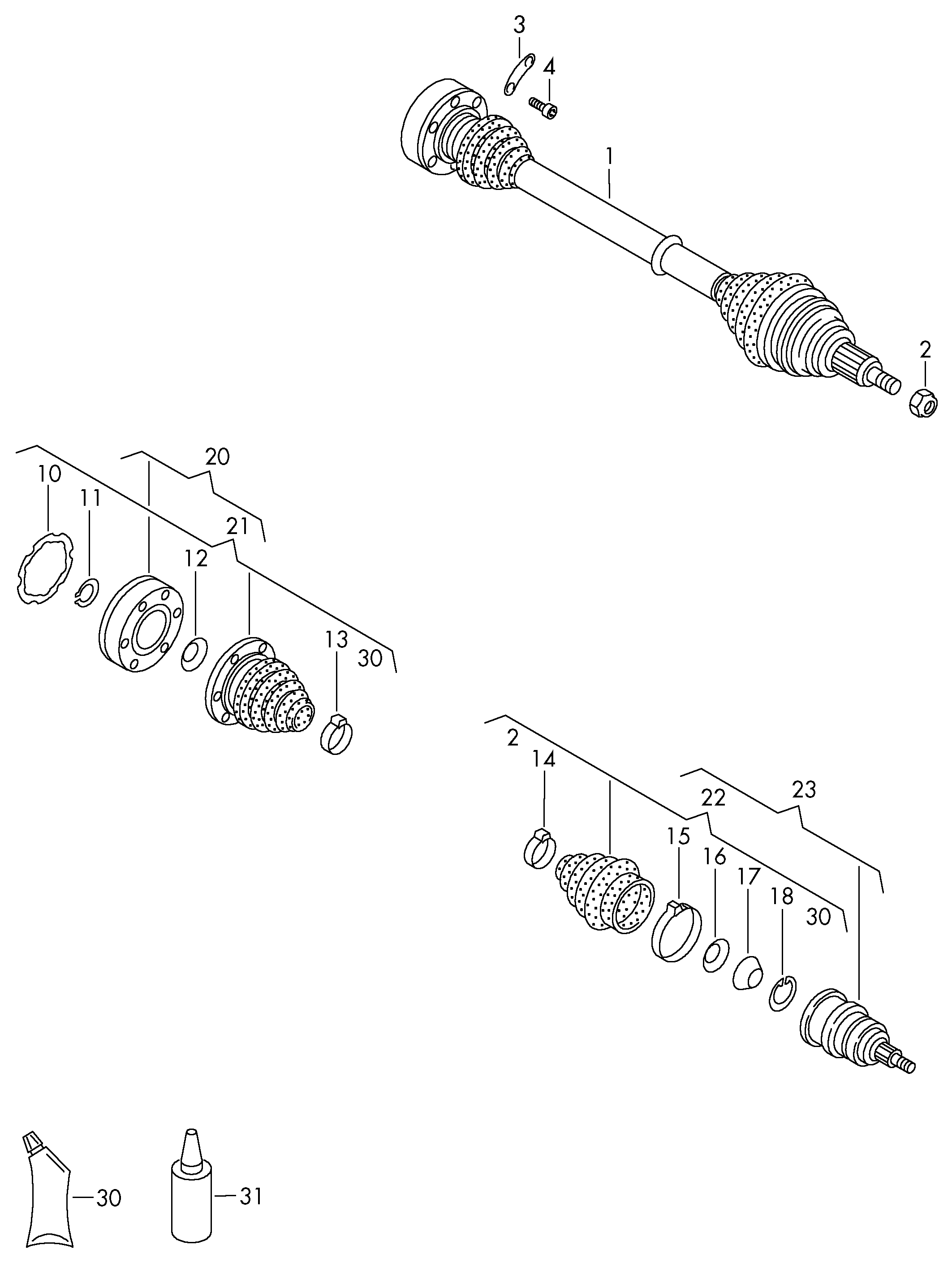 Skoda 1K0 498 103 X - Šarnīru komplekts, Piedziņas vārpsta ps1.lv