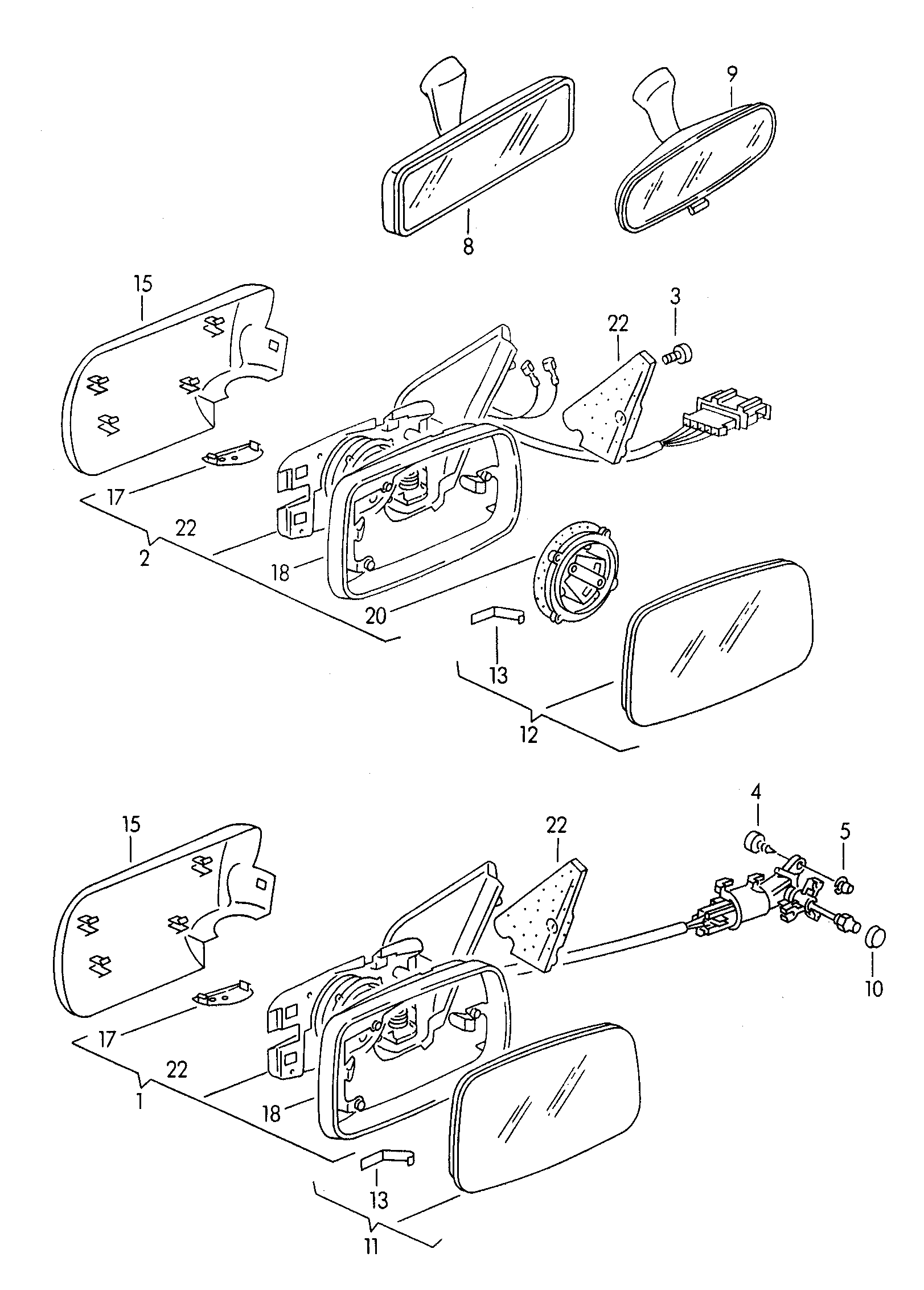 VAG 1H1857521 - Ārējais atpakaļskata spogulis ps1.lv