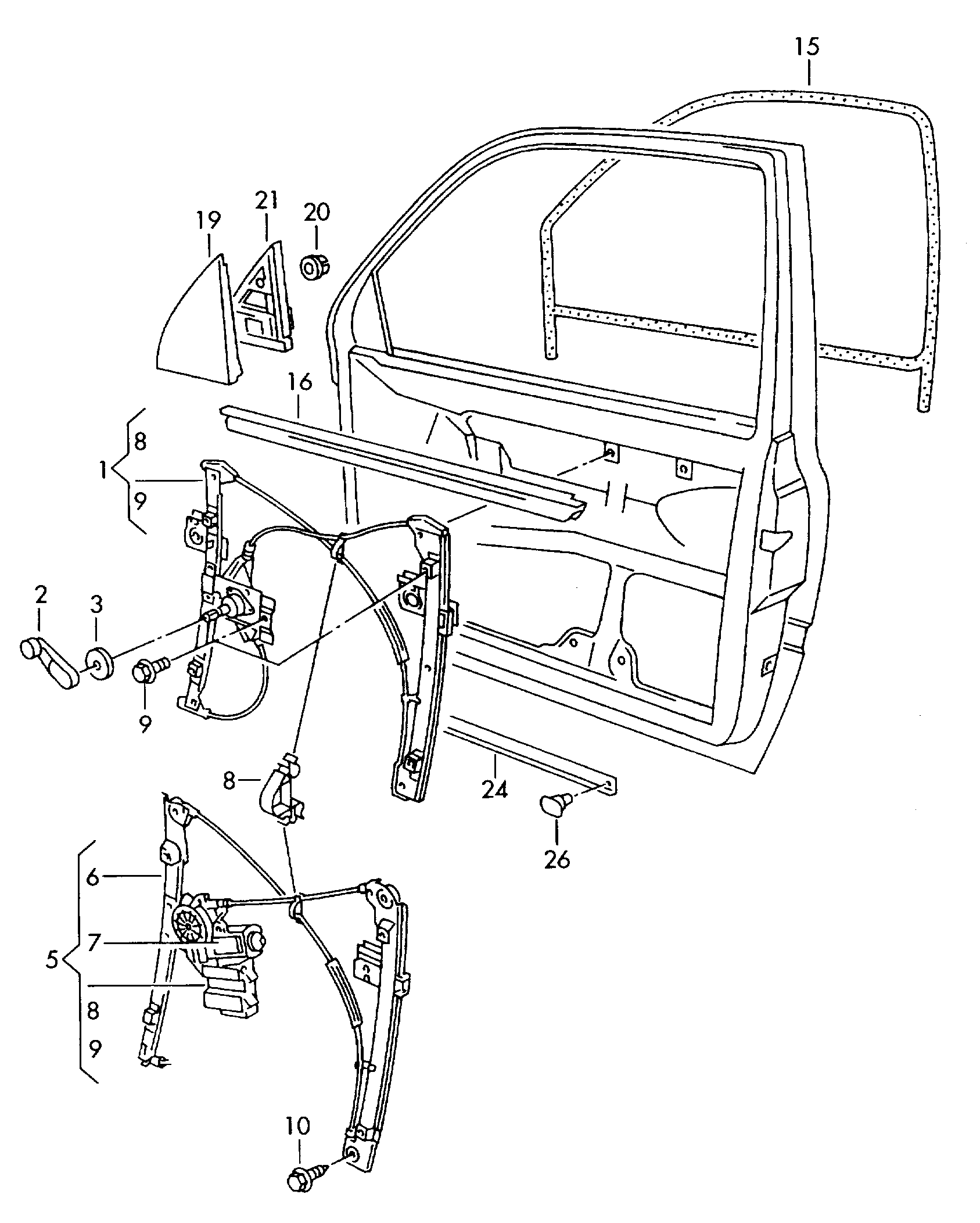 VAG 1H0 837 401 B - Stikla pacelšanas mehānisms ps1.lv