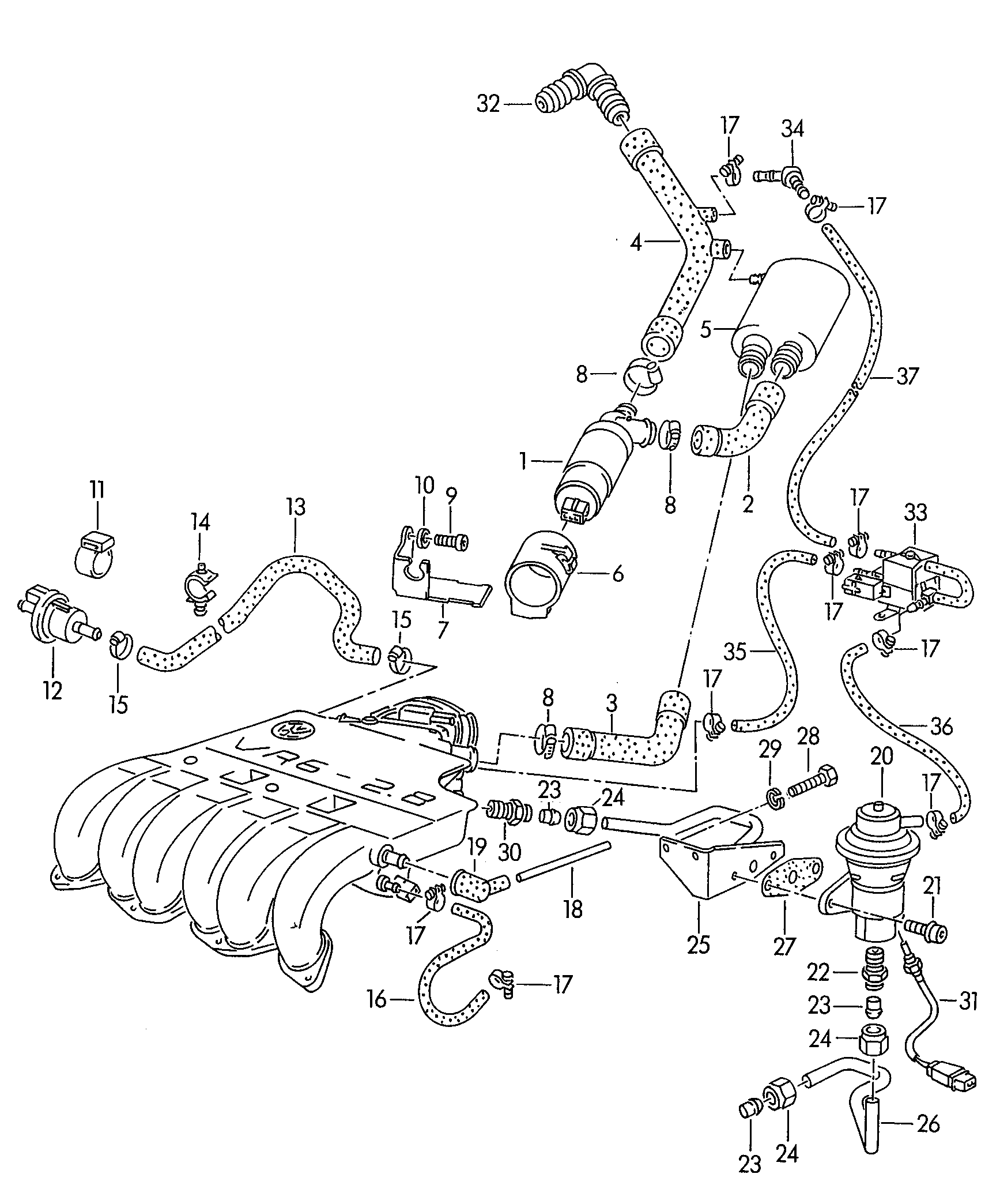 Seat 058 133 517 - Vārsts, Aktivētās ogles filtrs ps1.lv