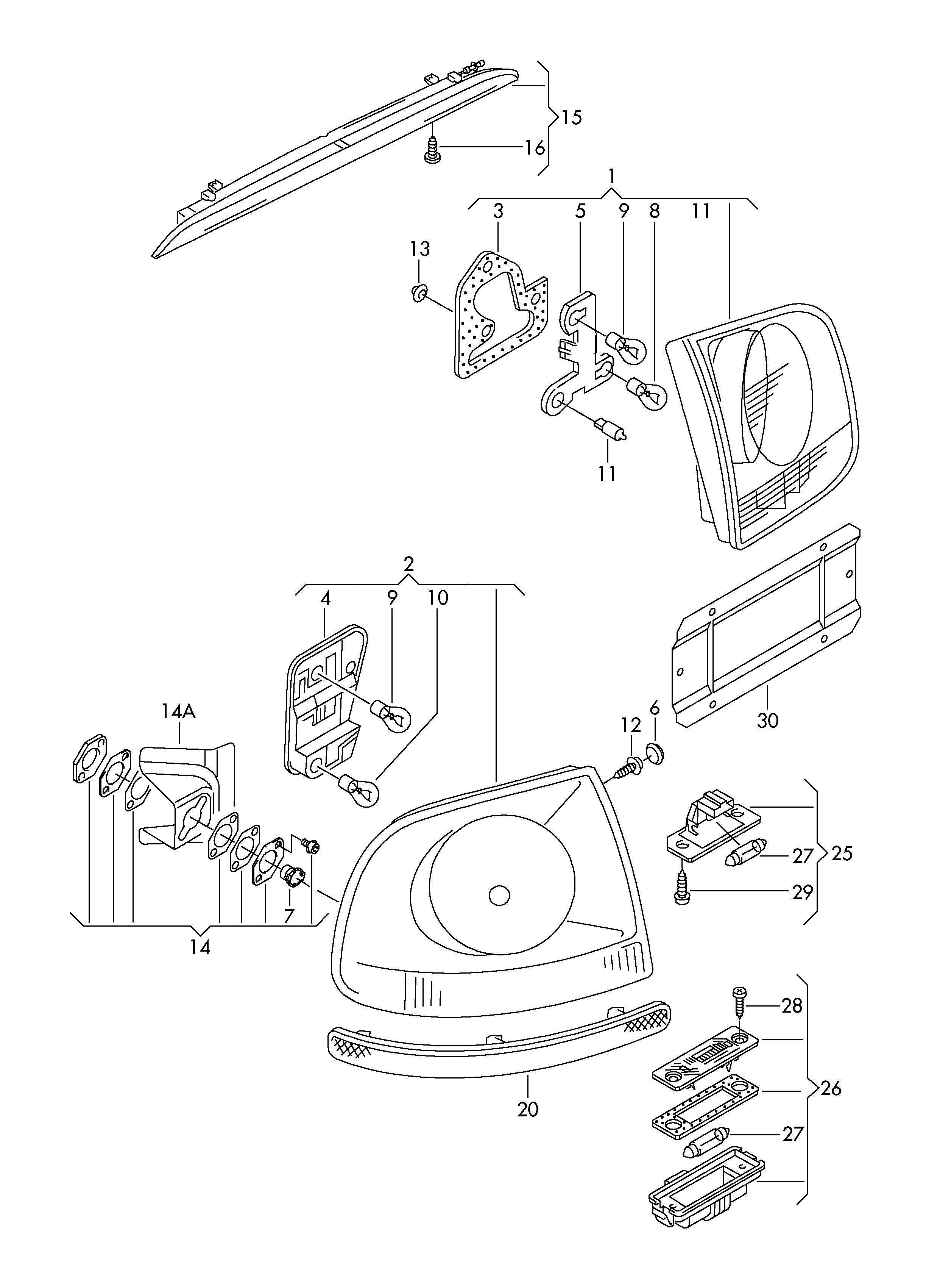 VW 7L6945097C - Papildus bremžu signāla lukturis ps1.lv