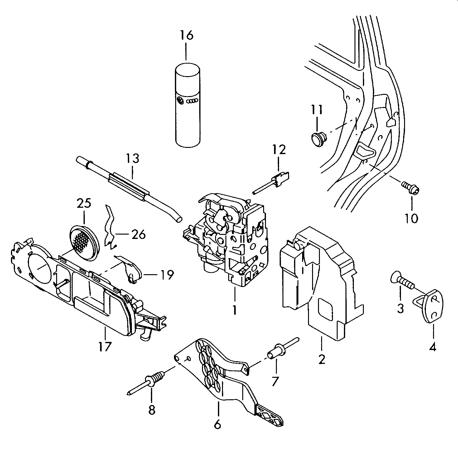 VAG 3D1 837 015AP - Durvju slēdzene ps1.lv