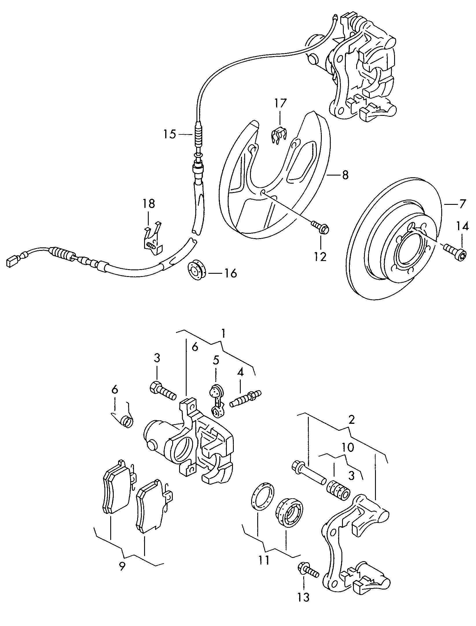 Skoda 7M0 615 423 - Remkomplekts, Bremžu suports ps1.lv