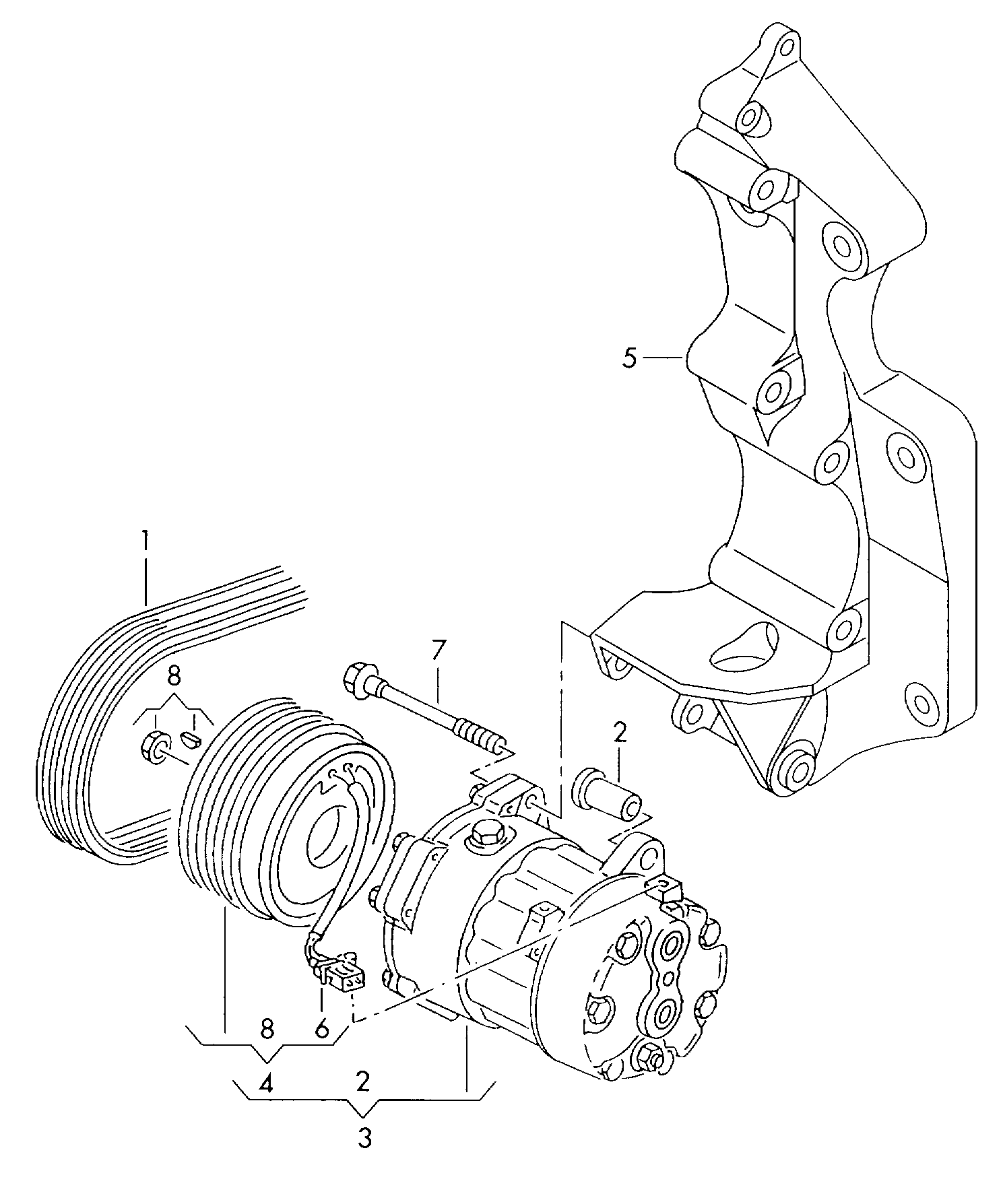 VW (FAW) 7M3 820 803 B - Kompresors, Gaisa kond. sistēma ps1.lv