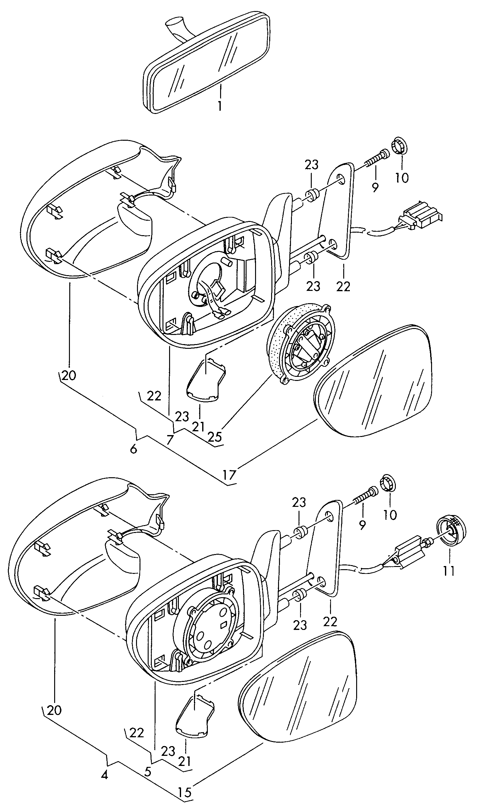 Seat 7M0857537 - Ārējais atpakaļskata spogulis ps1.lv