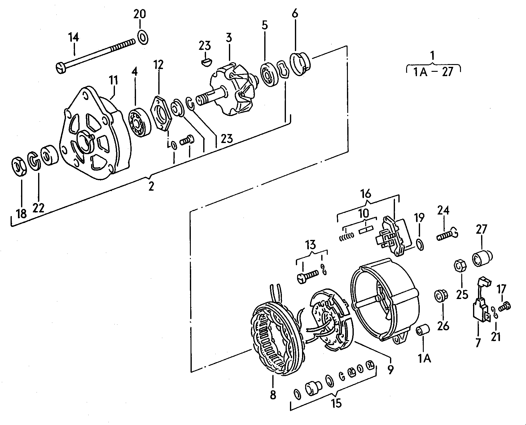 VW 021 903 221 D - Gultnis piedziņas pusē, Ģenerators ps1.lv