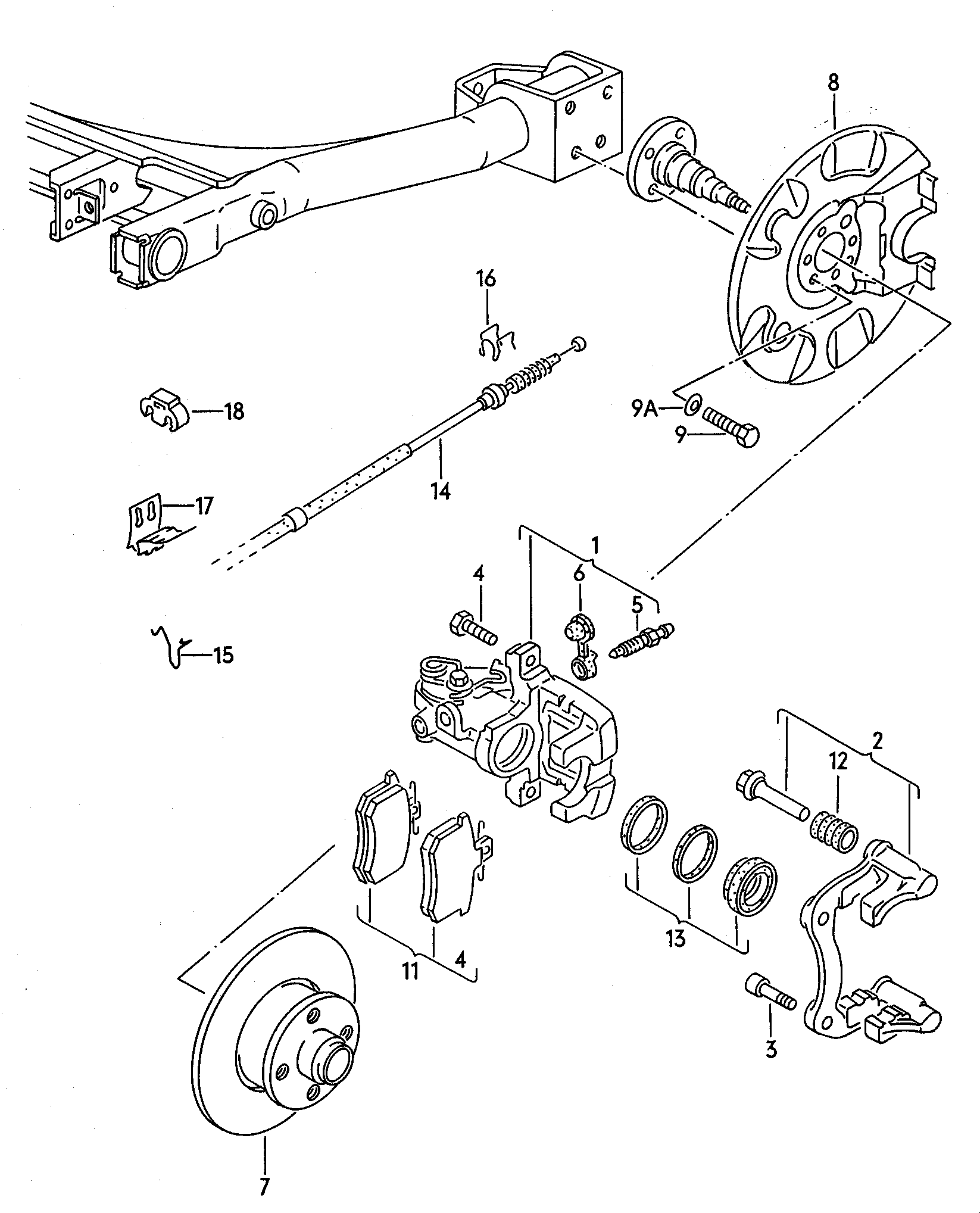 VW 357 609 721 E - Trose, Stāvbremžu sistēma ps1.lv