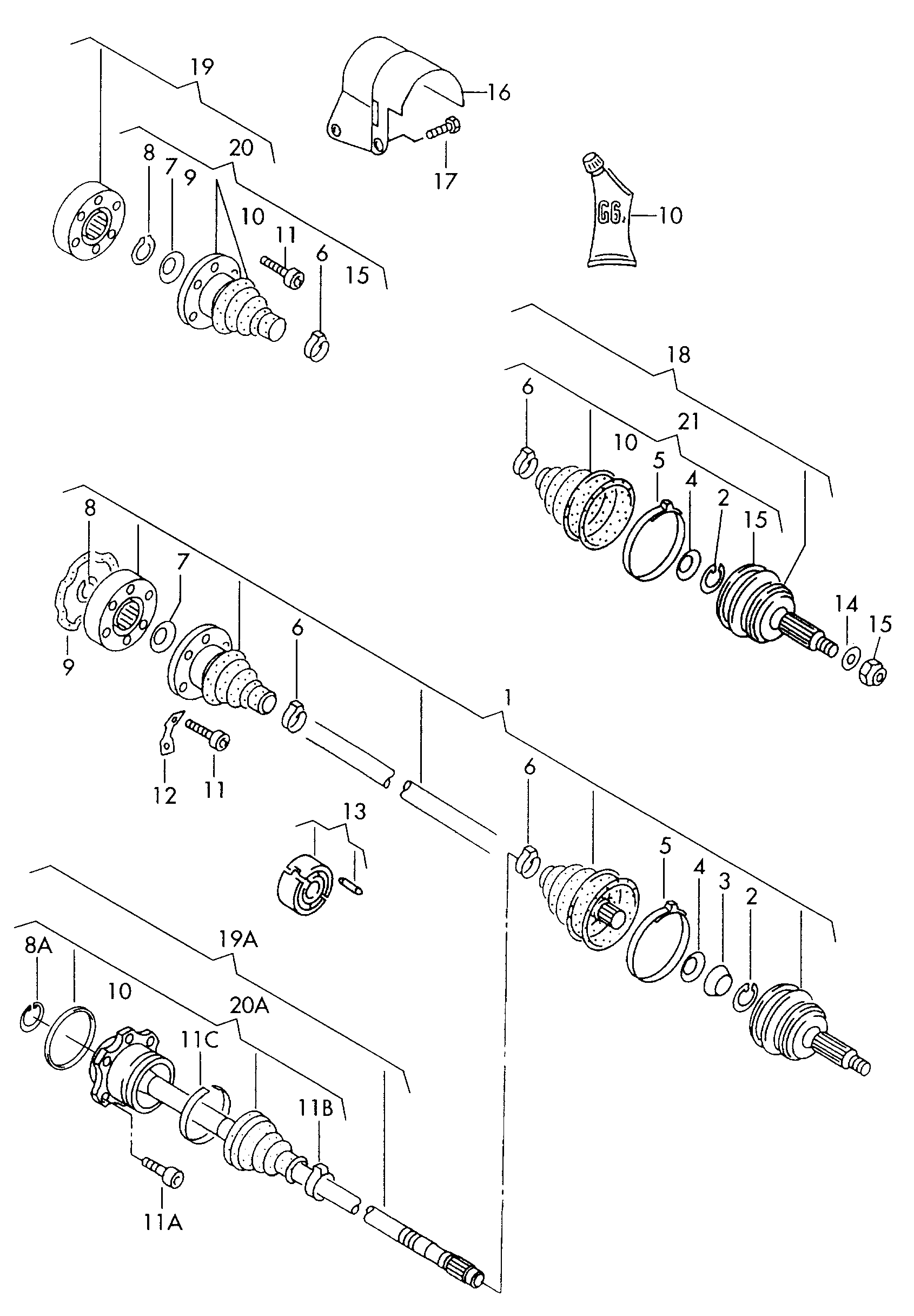 VAG 357498099 X - Šarnīru komplekts, Piedziņas vārpsta ps1.lv