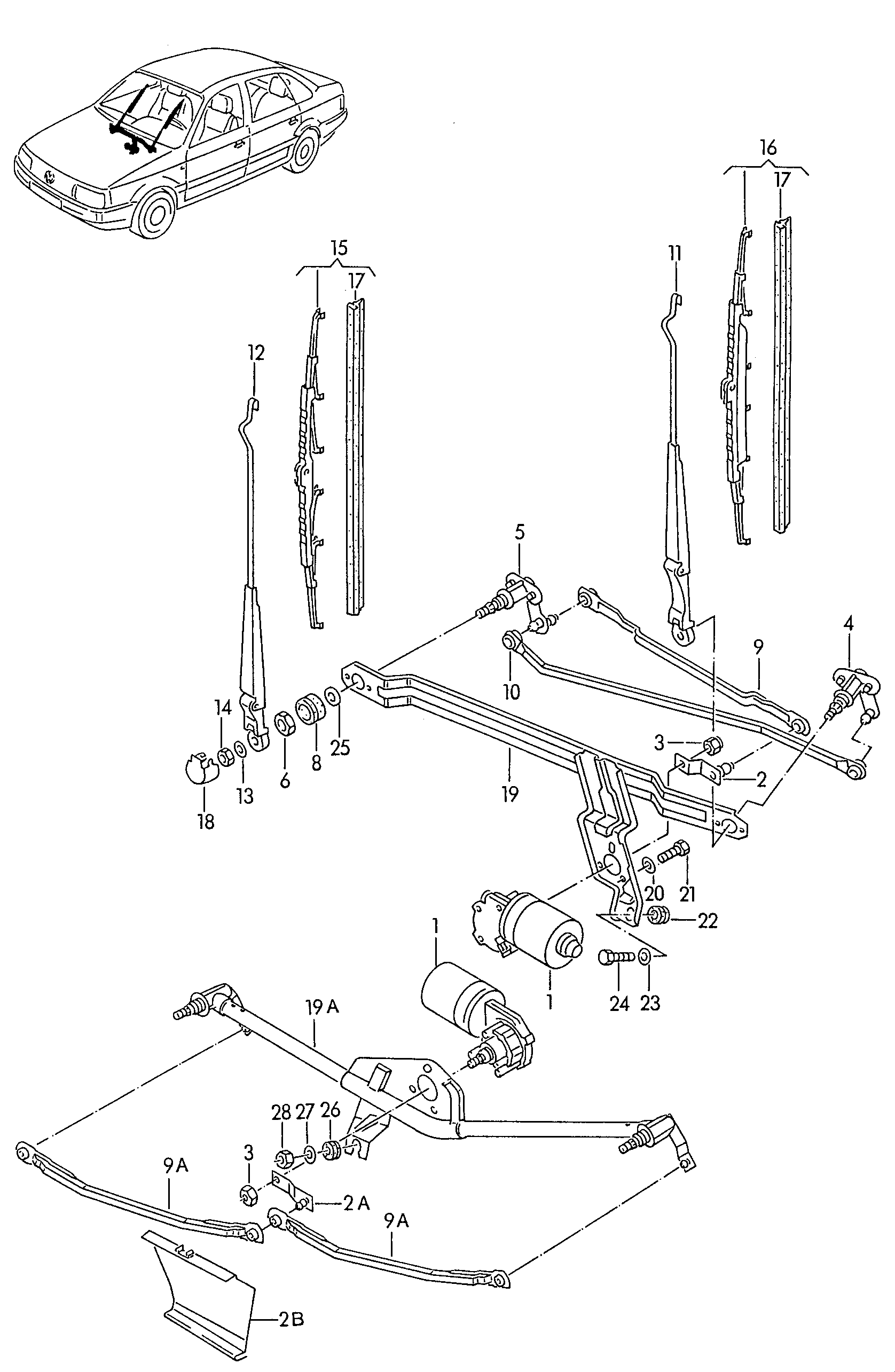 VAG 357955427 - Stikla tīrītāja slotiņa ps1.lv