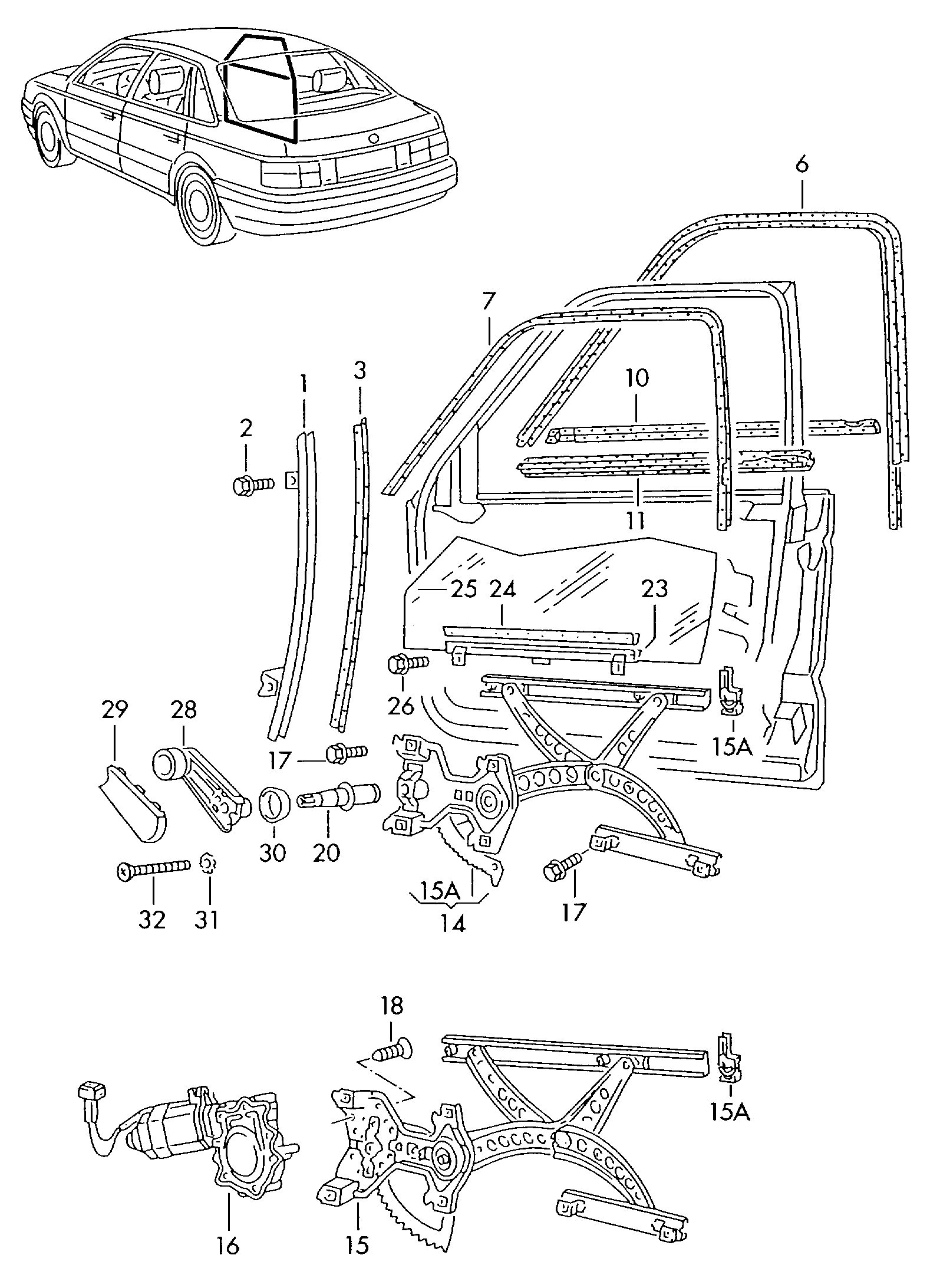 VAG 3A0 837 461 - Stikla pacelšanas mehānisms ps1.lv