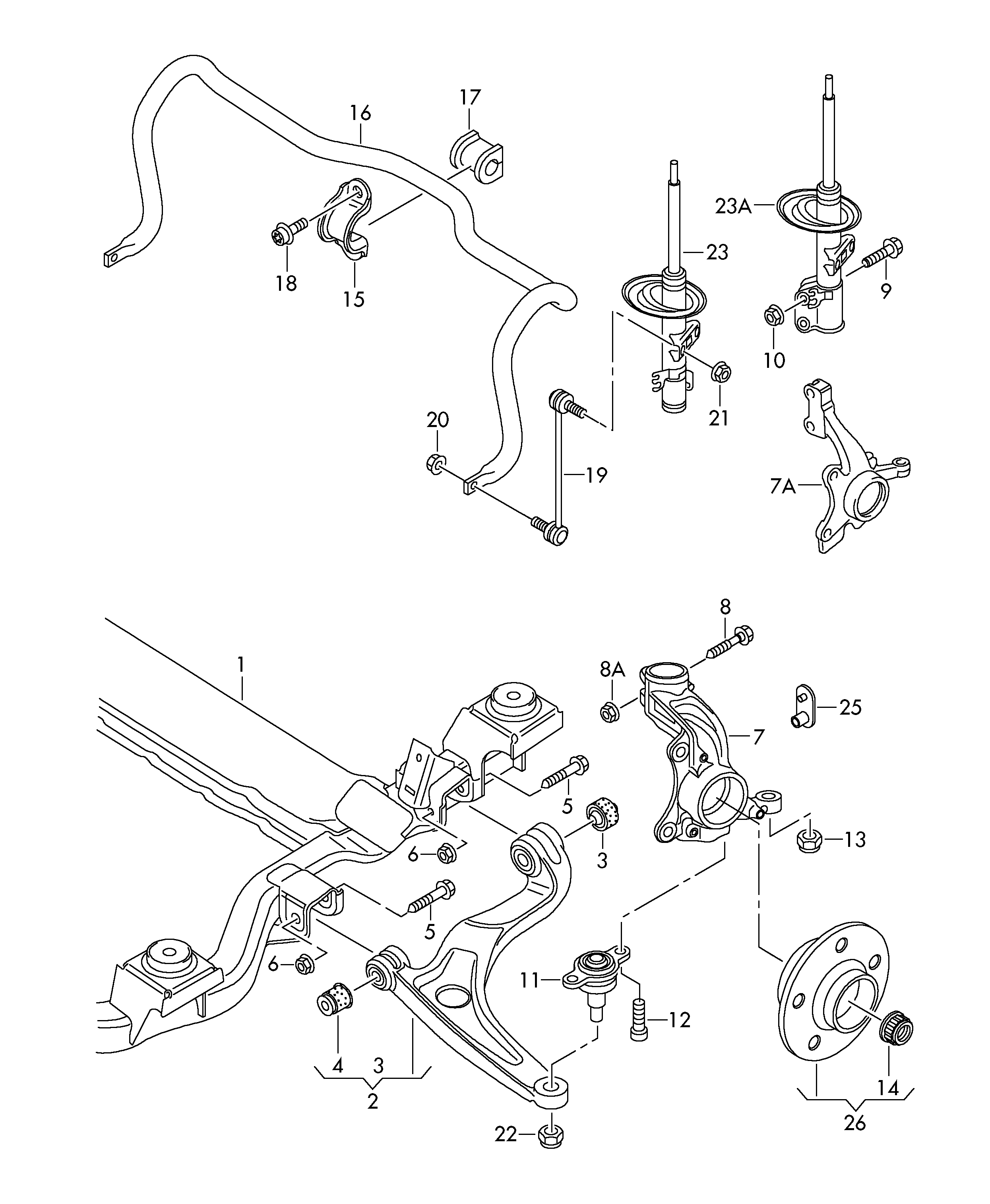 AUDI 7H0411313 - Bukse, Stabilizators ps1.lv