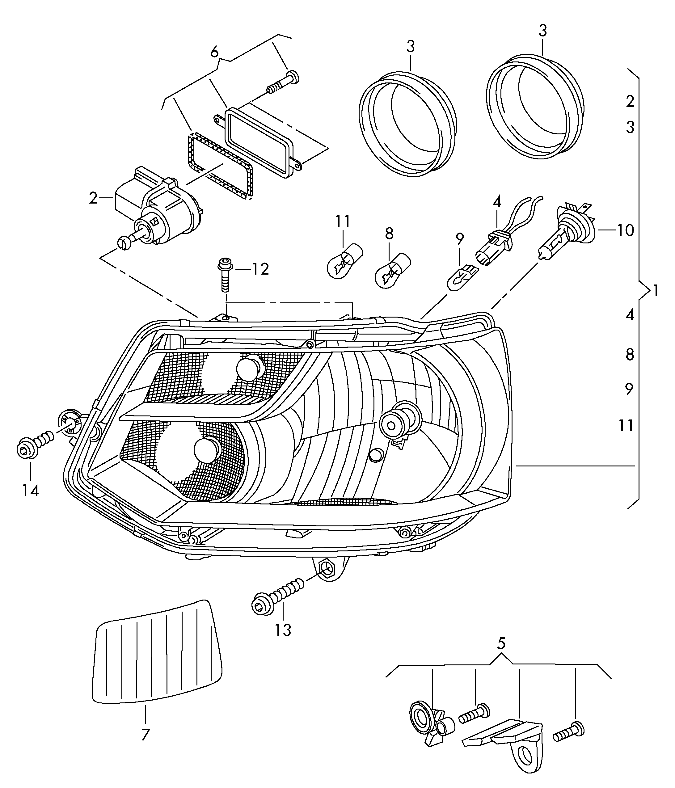 VAG 7E1941015H - Pamatlukturis ps1.lv