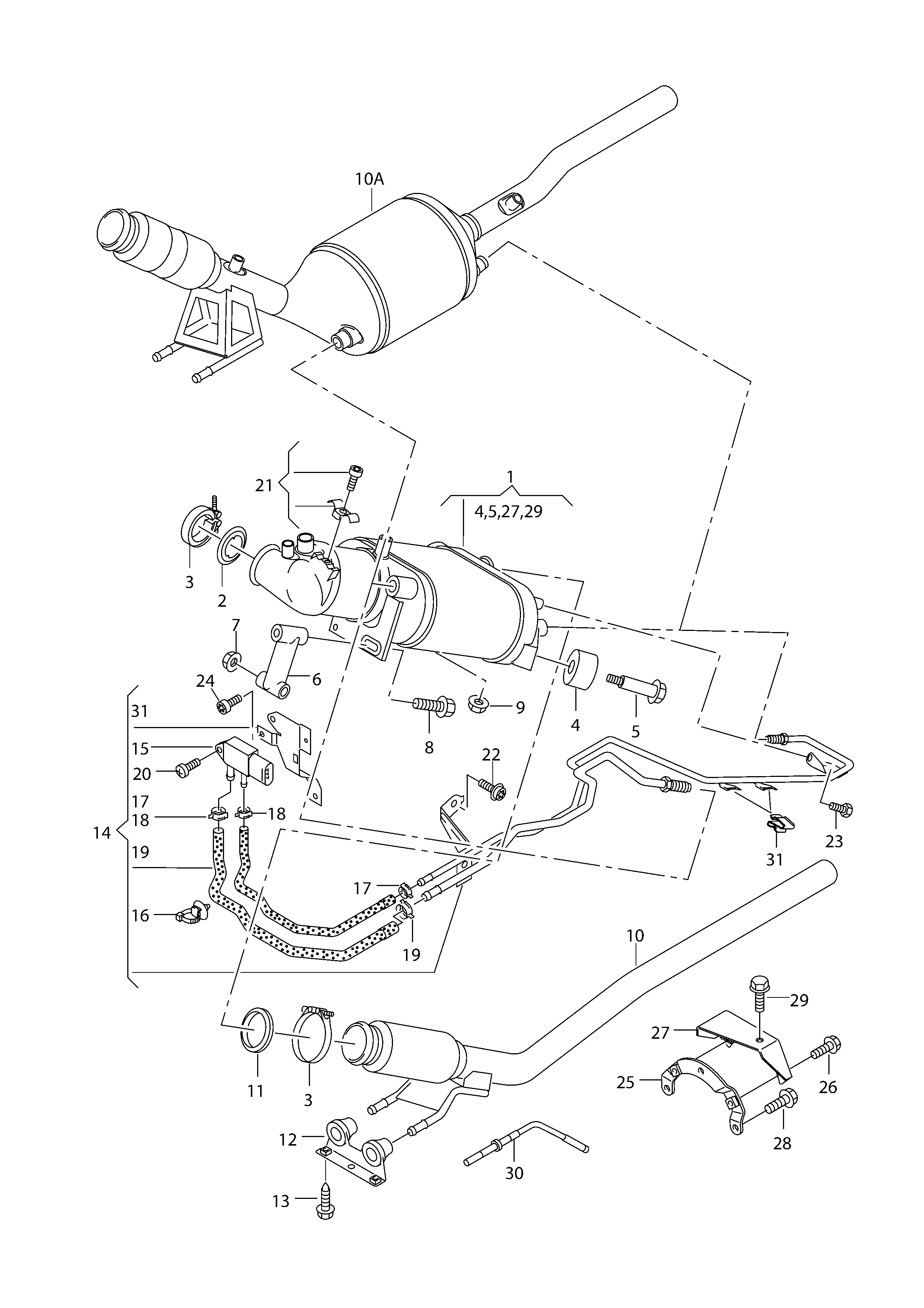 VW (7E0.131.552 F) - Devējs, Izplūdes gāzu spiediens ps1.lv