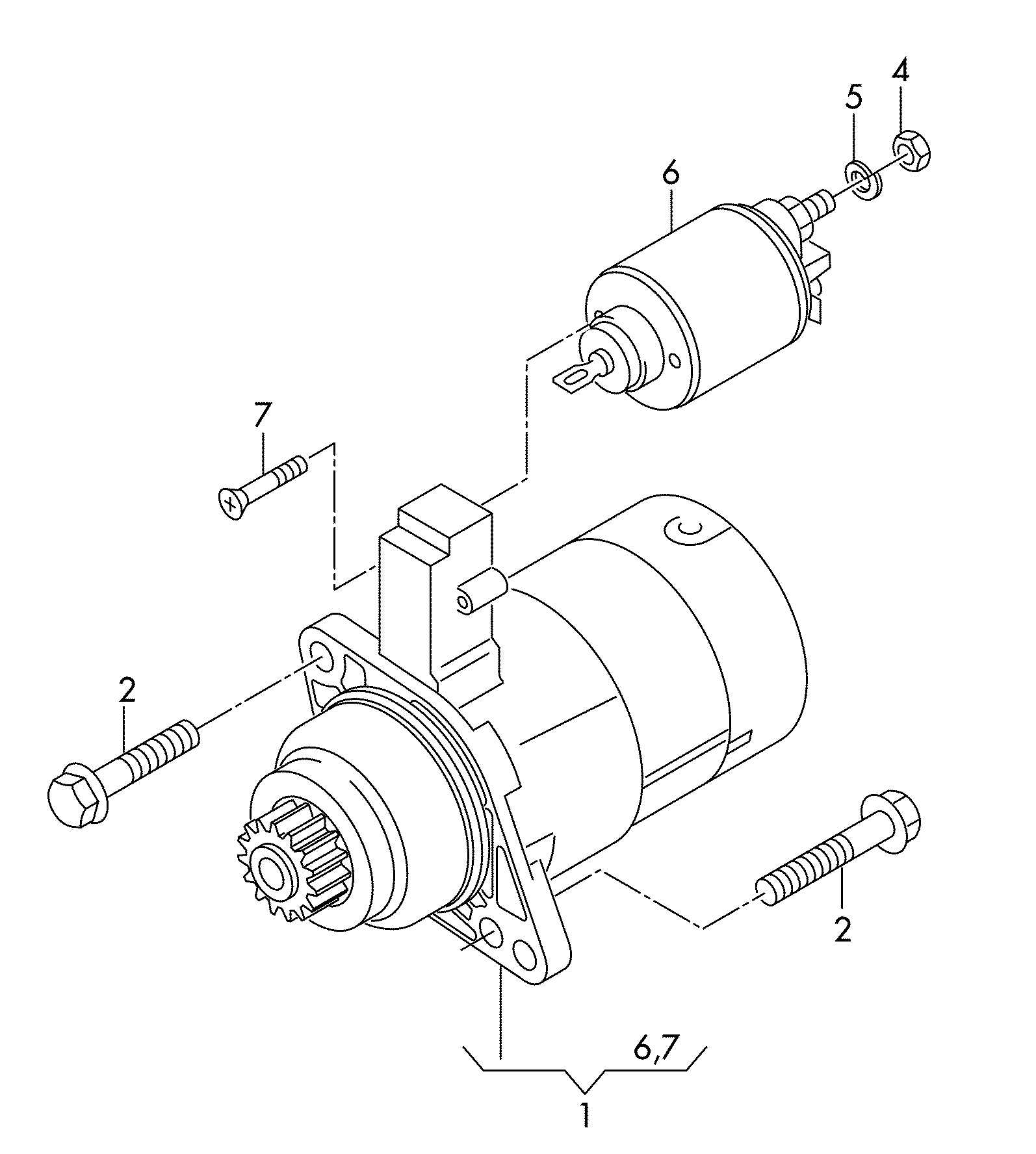 Seat 02Z 911 023 P - Starteris ps1.lv