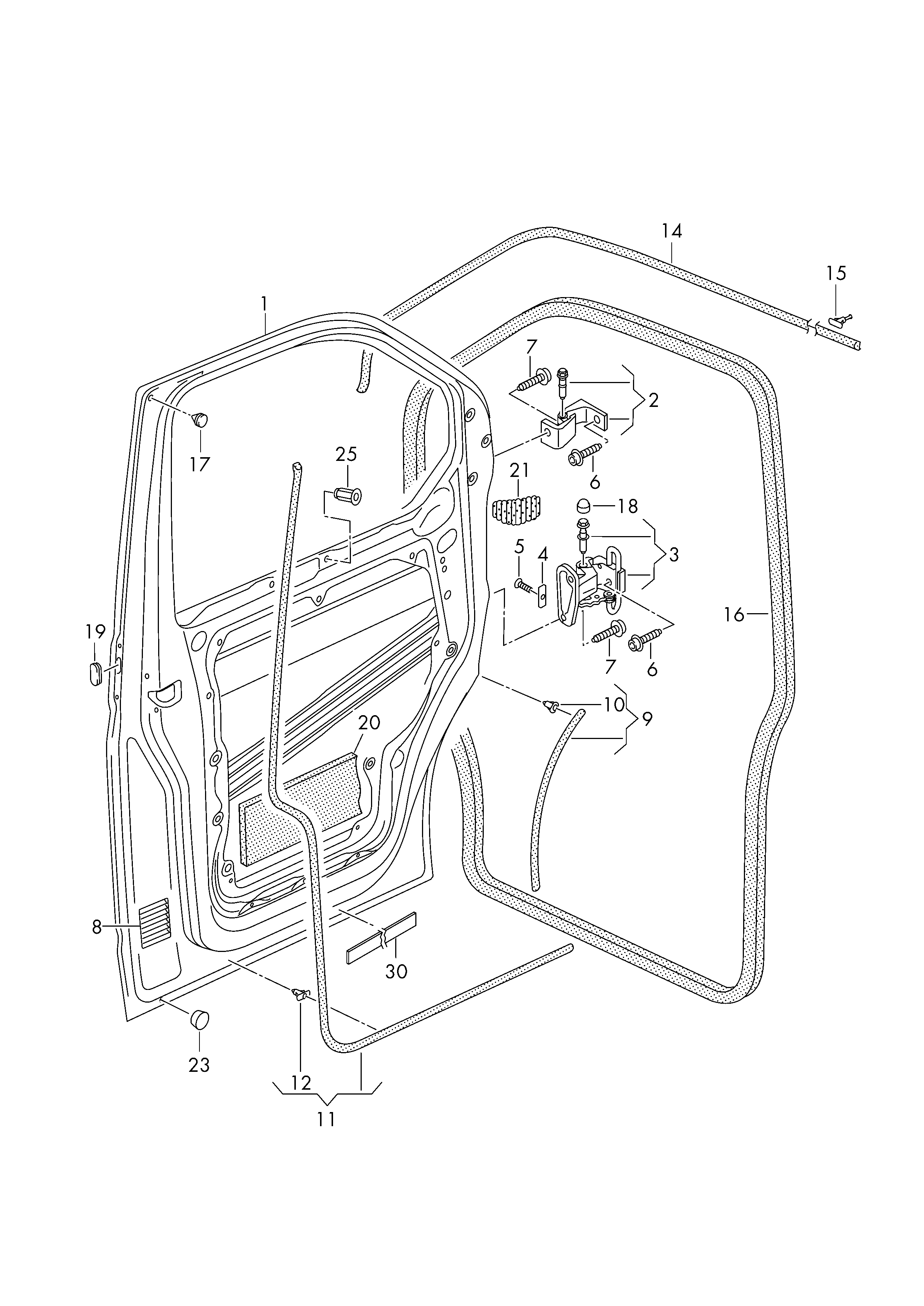 VW 7E0 837 911 B - Durvju blīvējums ps1.lv