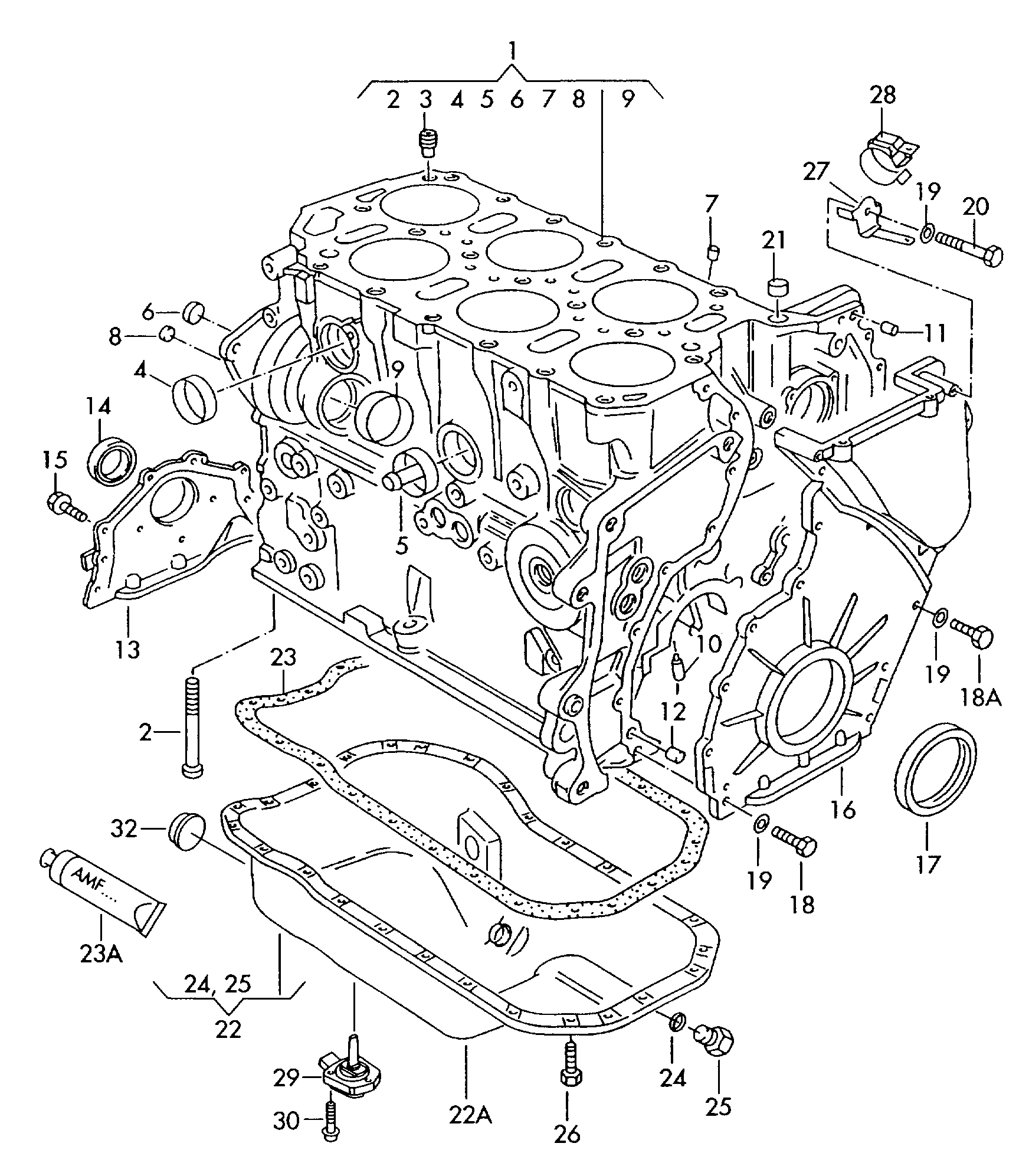 AUDI 021 198 011 - Blīvju komplekts, Motora bloks ps1.lv