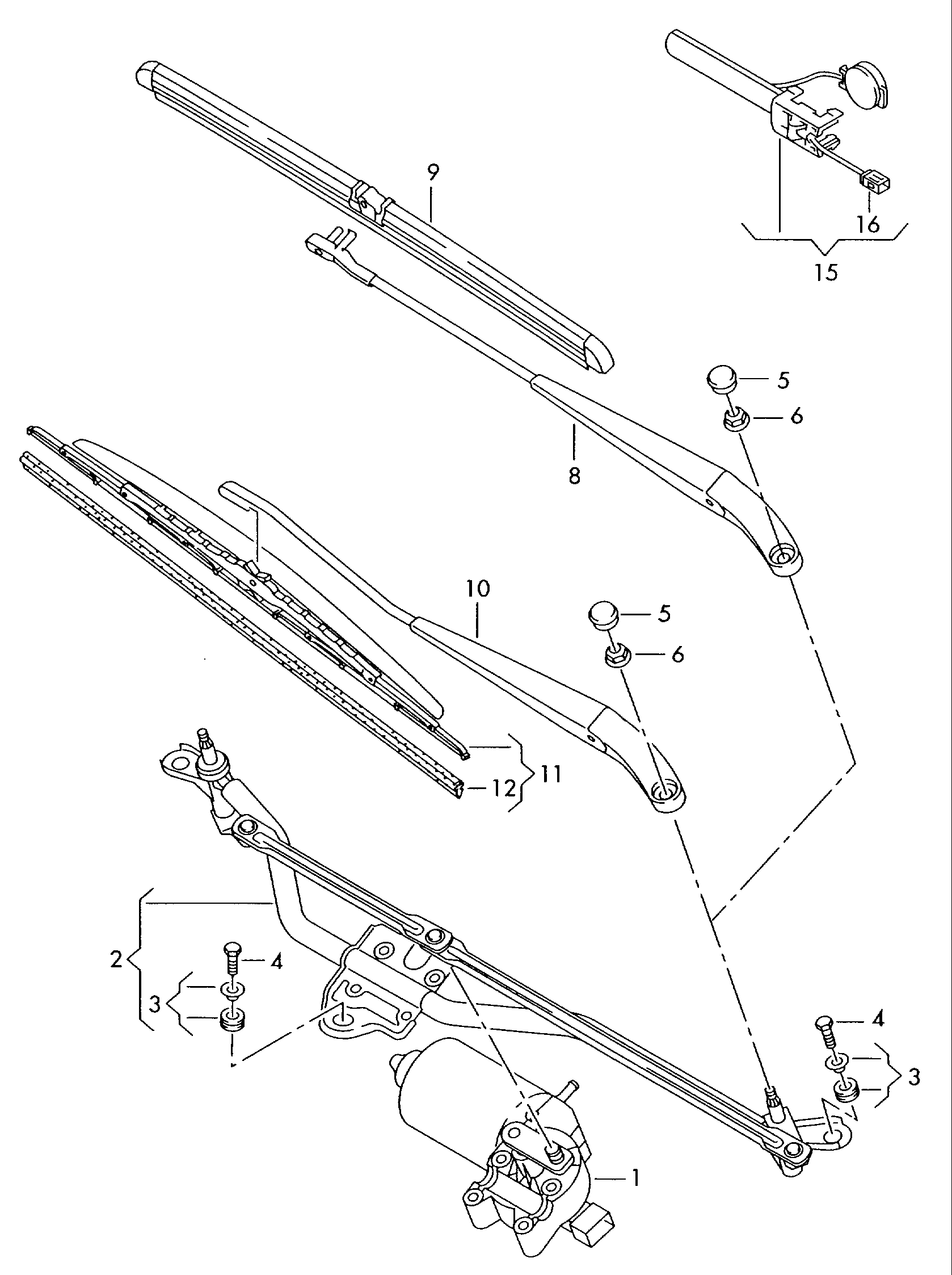 VAG 7H1 955 603 - Stiklu tīrītāja sviru un stiepņu sistēma ps1.lv