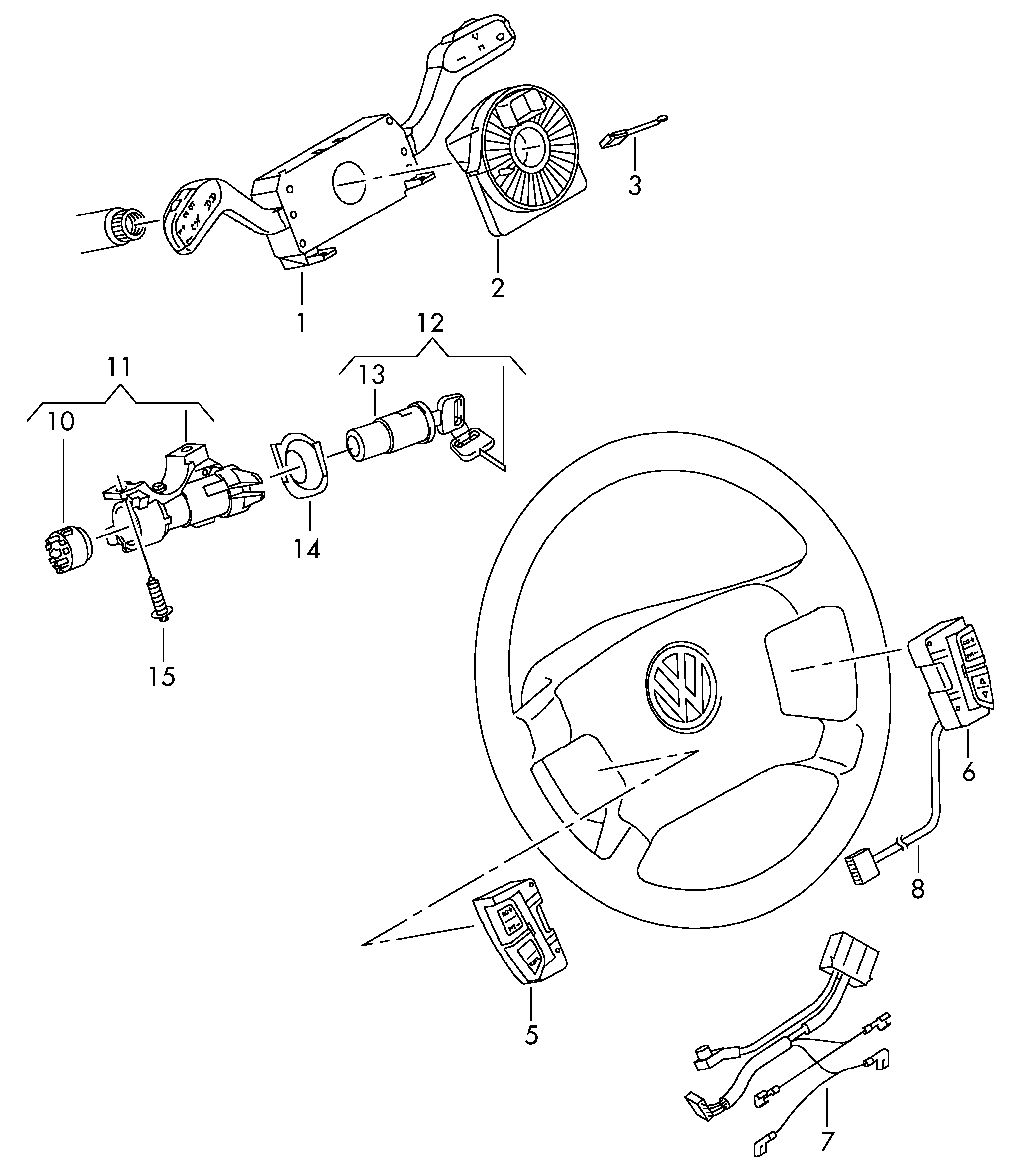 VW 7H0953513 - Slēdzis uz stūres statnes ps1.lv