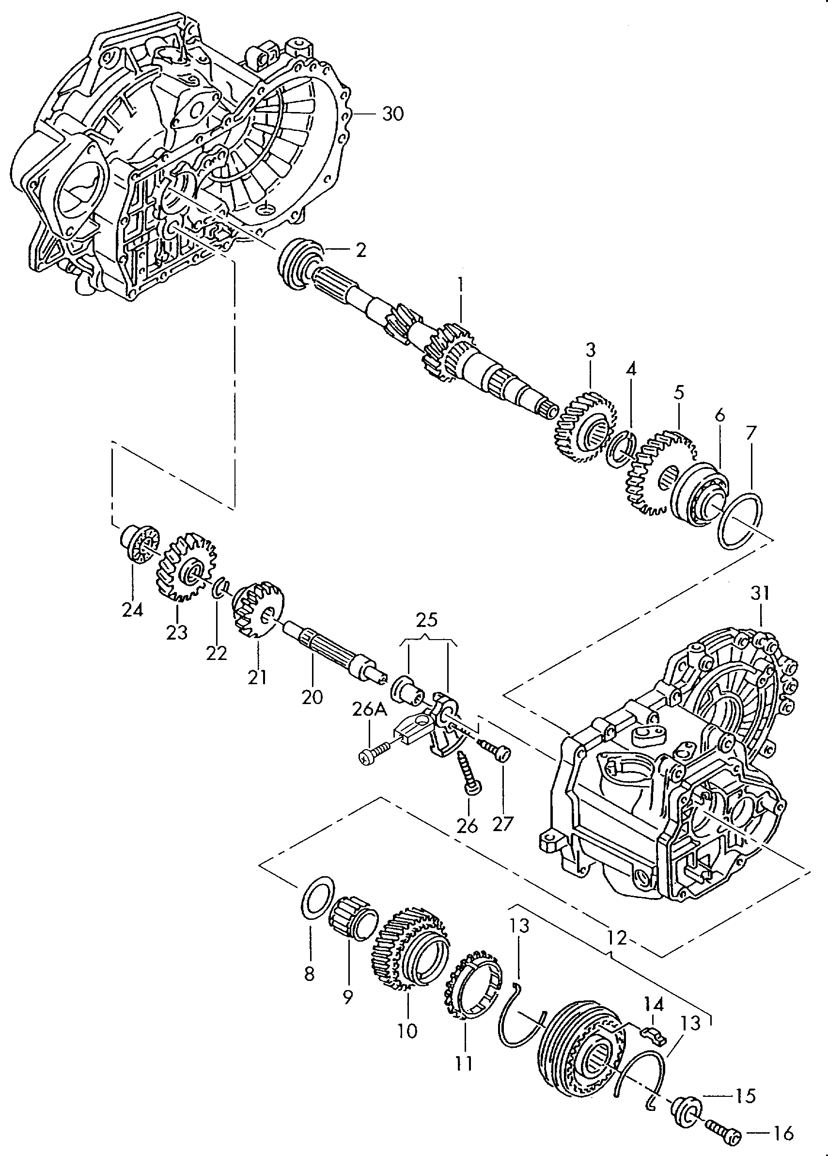 VW 085 311 123 K - Gultnis, Pārnesumkārba ps1.lv