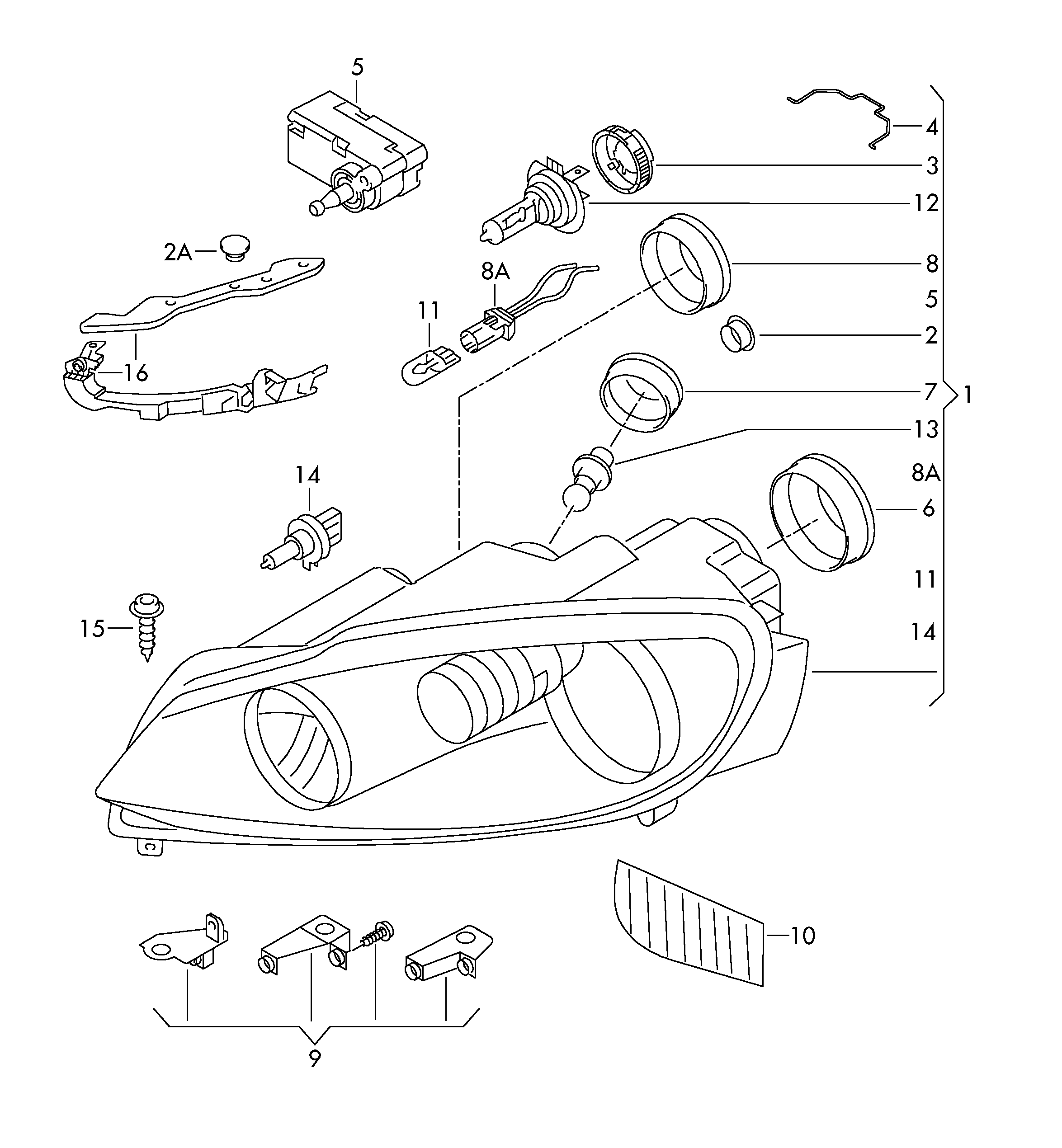 VAG N 107 333 01 - Kvēlspuldze, Dienas gaismas lukturis ps1.lv