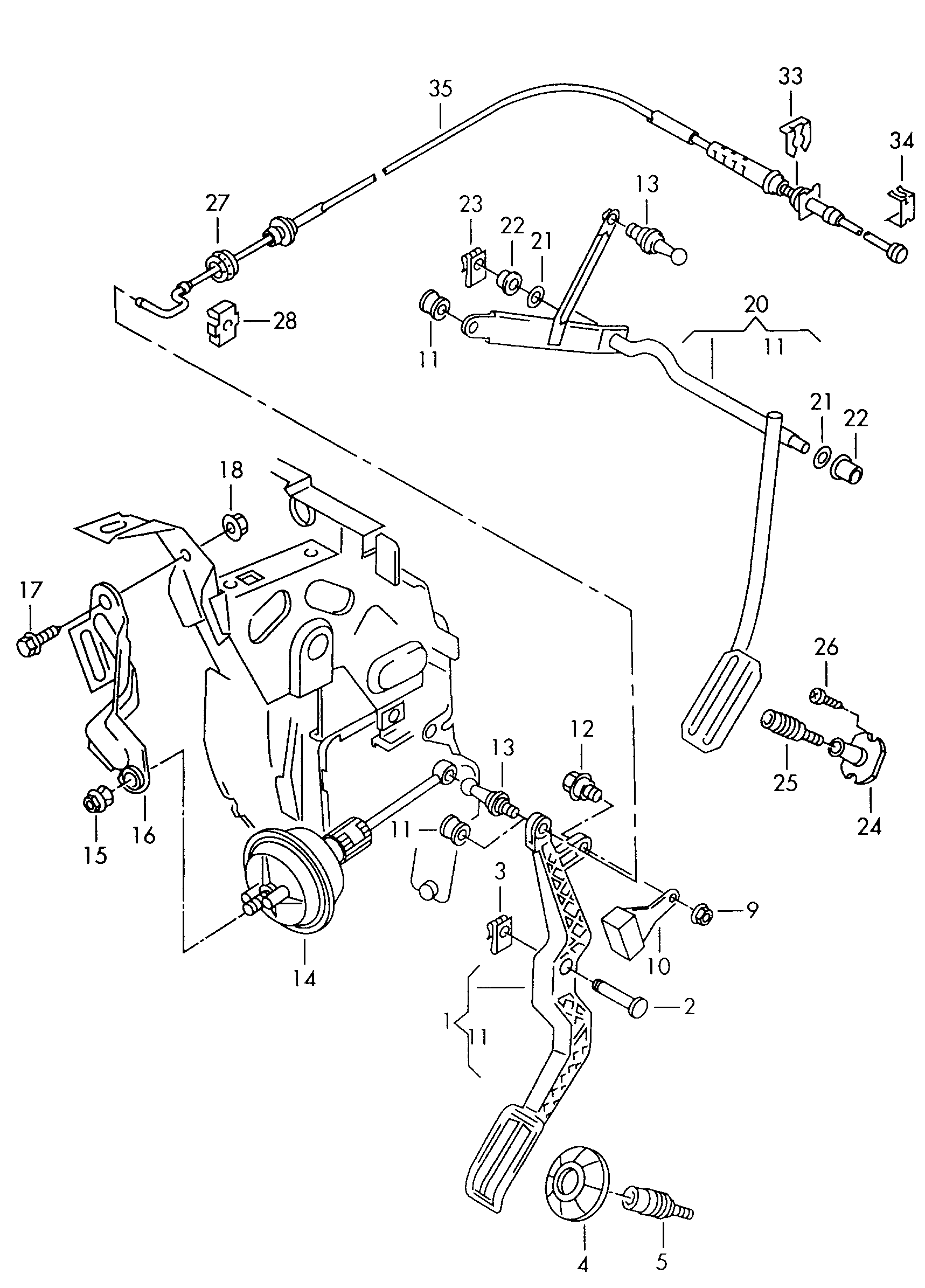 VW 3A1721555 - Akseleratora trose ps1.lv