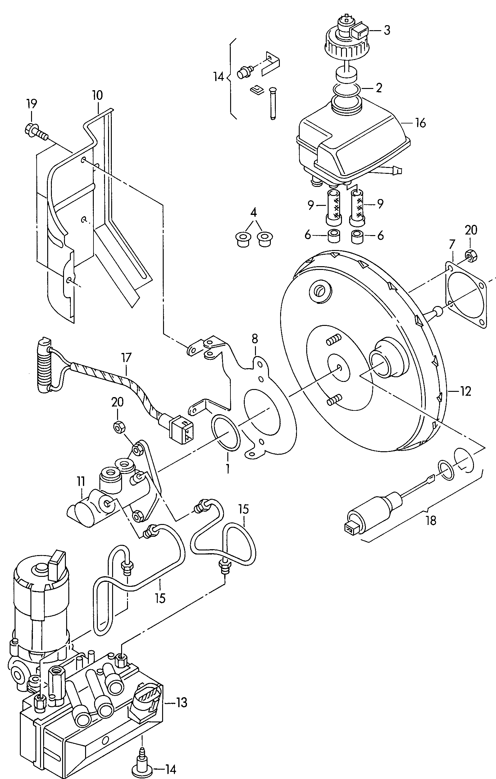 AUDI 1H1698019A - Brake master cylinder with assembly parts ps1.lv