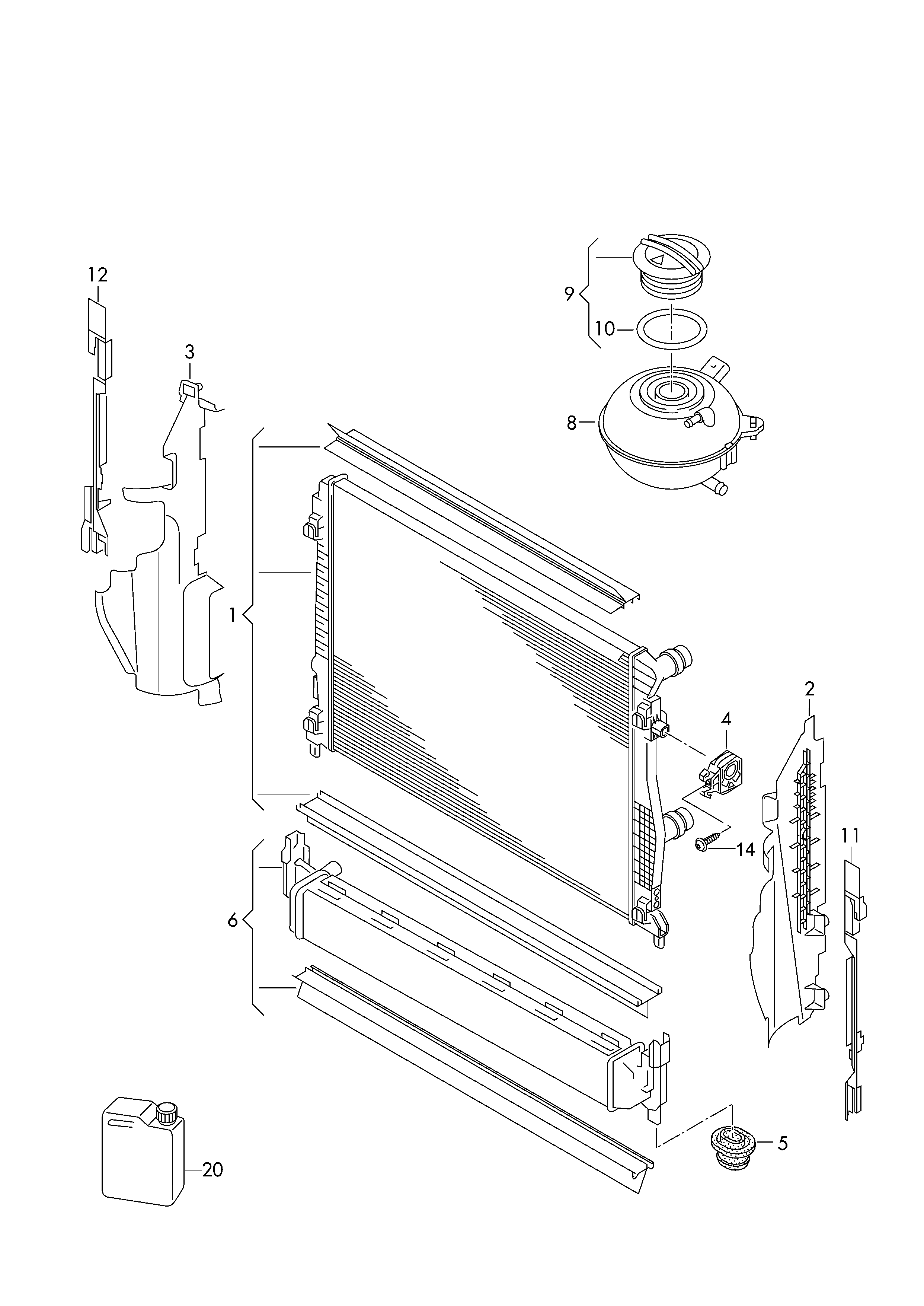 Skoda 5Q0121251EC - Radiators, Motora dzesēšanas sistēma ps1.lv