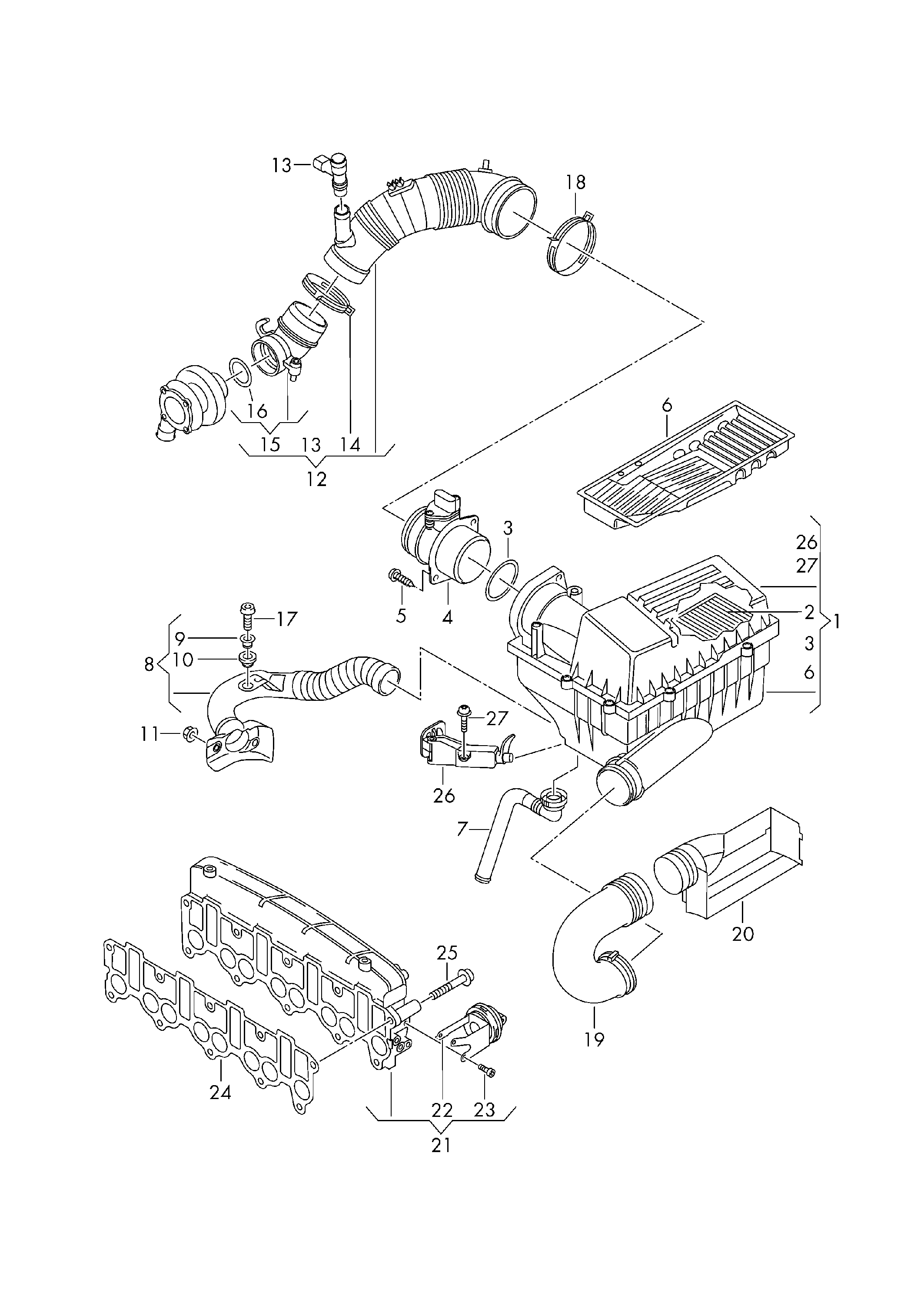 VAG 03G129717C - Blīve, Ieplūdes kolektors ps1.lv