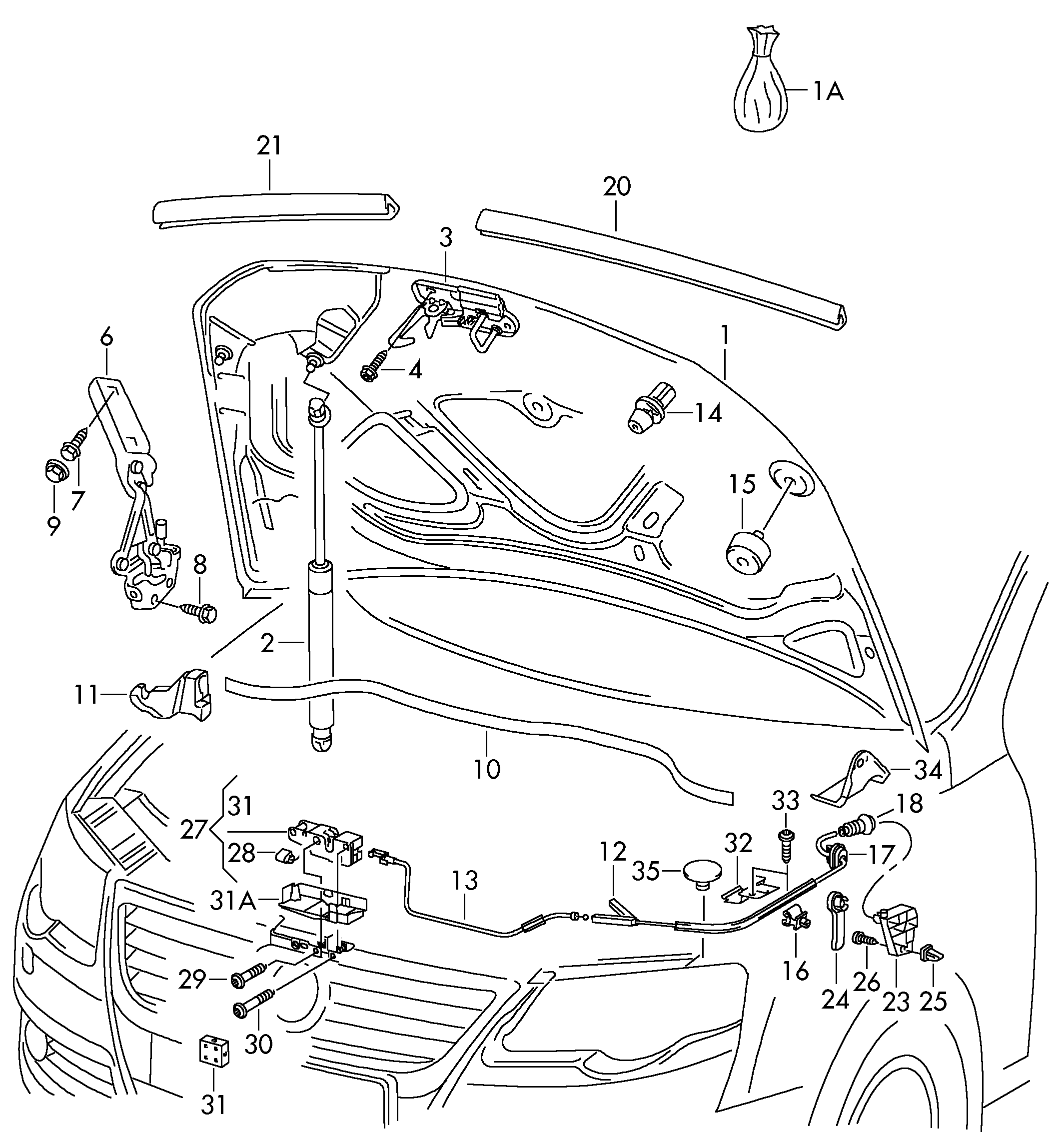 VW 3C0 823 359 A - Gāzes atspere, Motora pārsegs ps1.lv