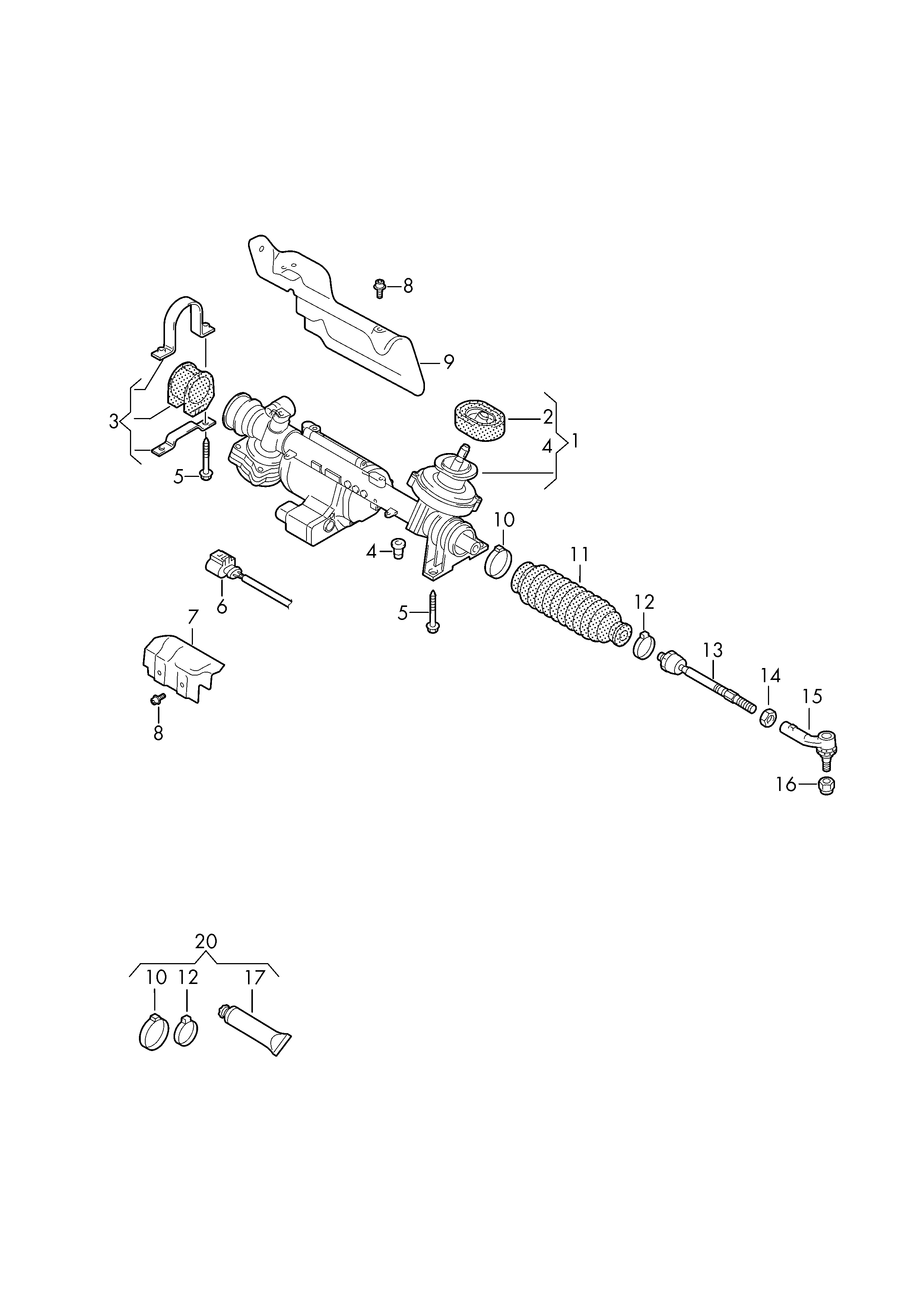 Porsche N   105 607 02 - Remkomplekts, Riteņa piekare ps1.lv