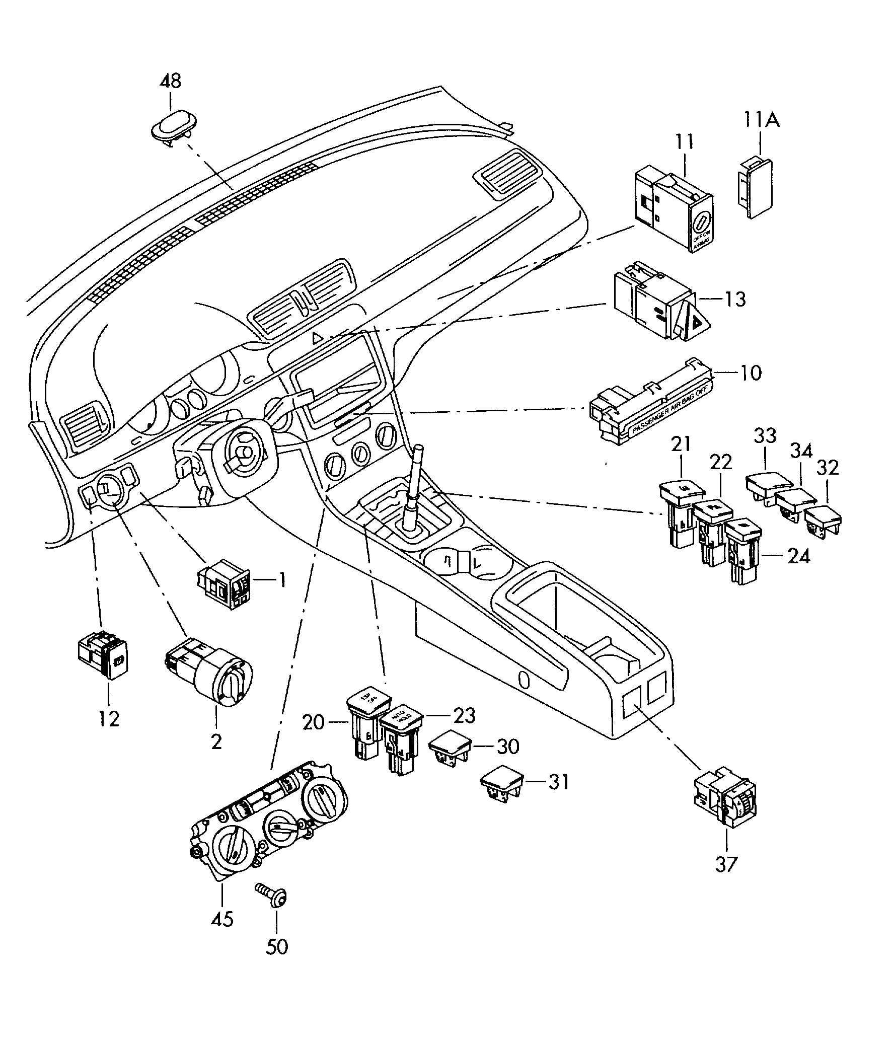 Seat 1K0941431N - Slēdzis, Priekšējās gaismas ps1.lv