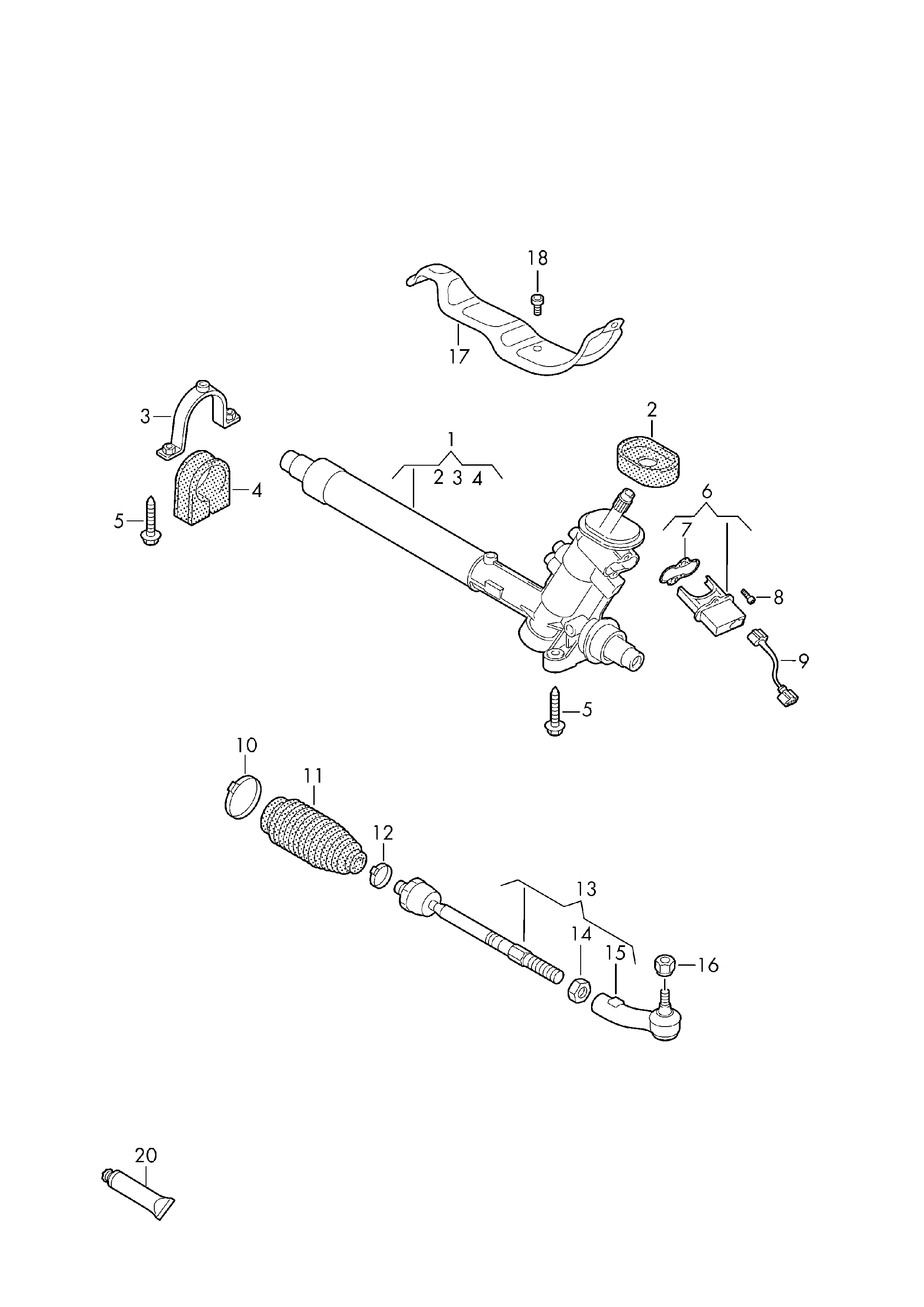 VAG 6Q0423803P - Aksiālais šarnīrs, Stūres šķērsstiepnis ps1.lv